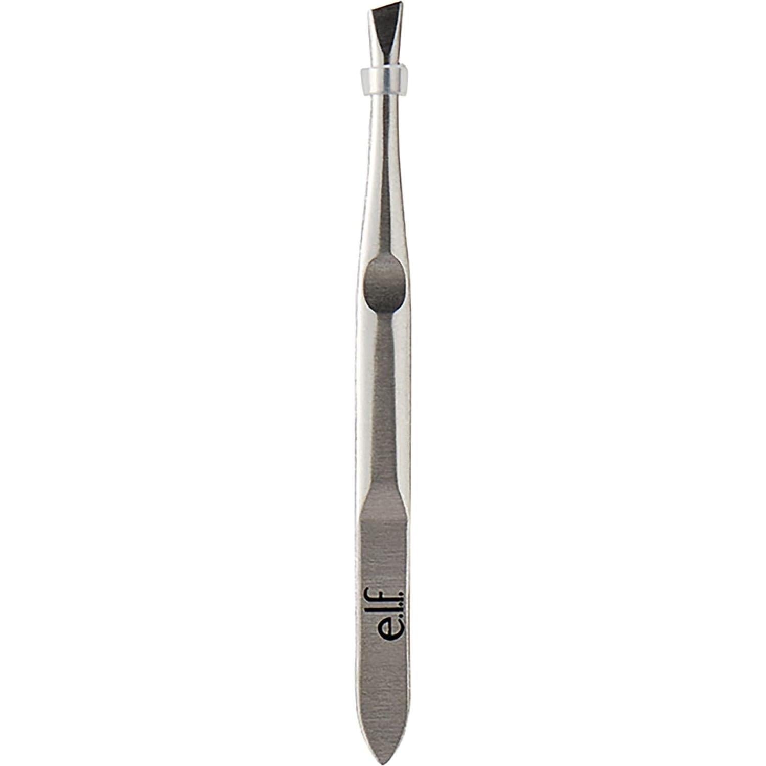 e.l.f. Slant Tweezer, Professional Quality Stainless Steel, Provides a Strong Grip, Removes Hairs Accurately, Shapes, Defines, Easy To Use, Ergonomically-Designed