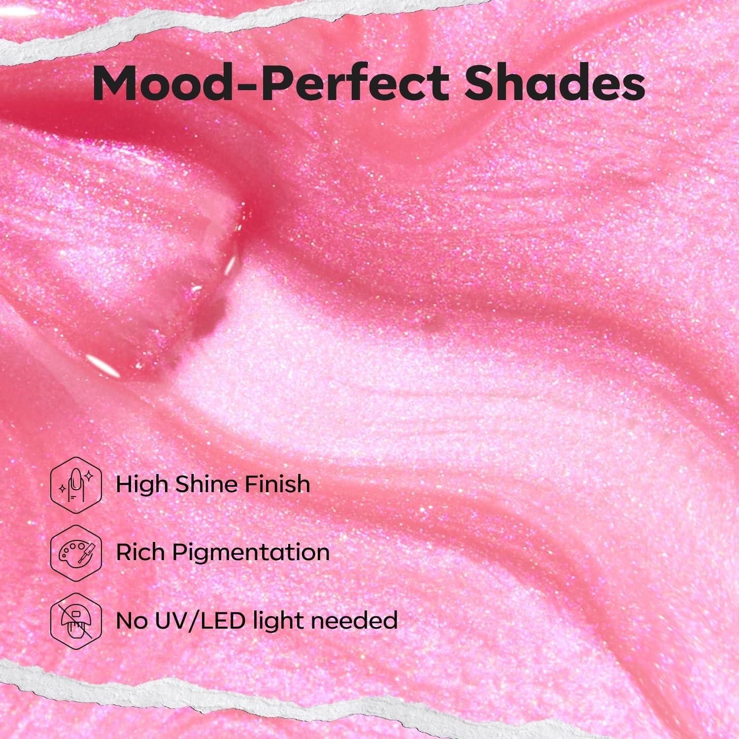 Esmalte de Uñas Rosa Brillante Modelones 15ml Secado Rápido