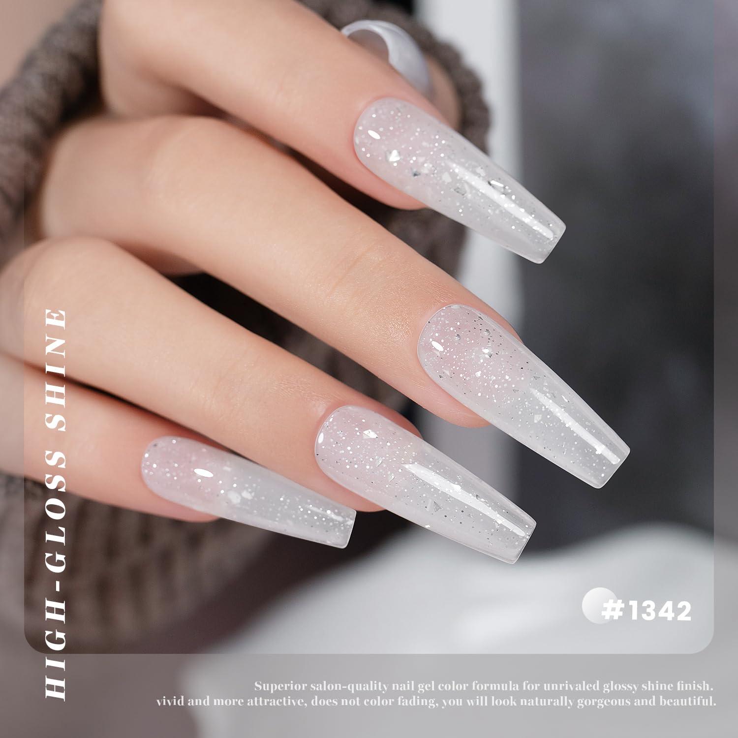 Esmalte de Uñas en Gel RARJSM Glitter Blanco Lechoso 15ml