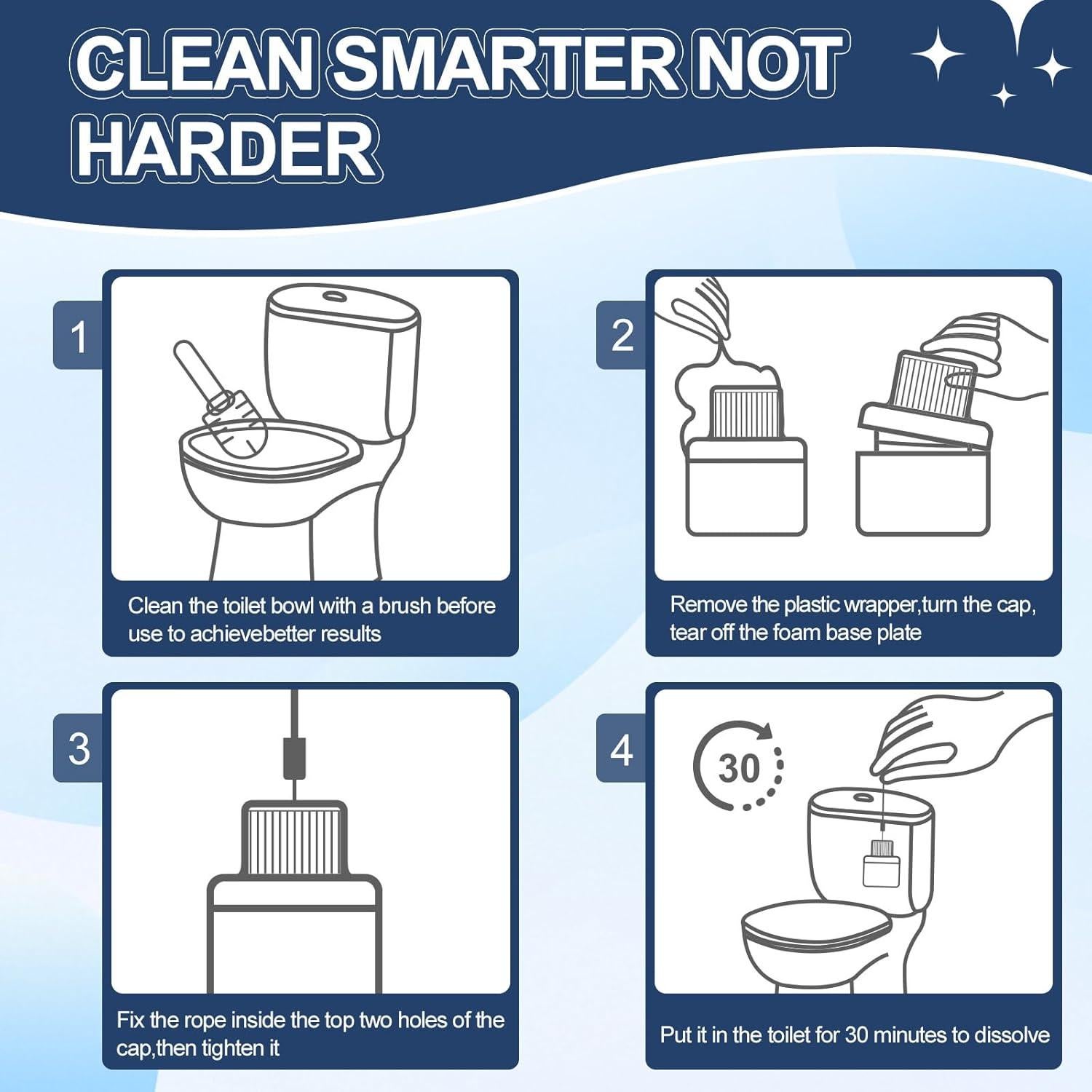 Limpiador de Inodoro Msvvko - Tabletas Automáticas 6 Unidades