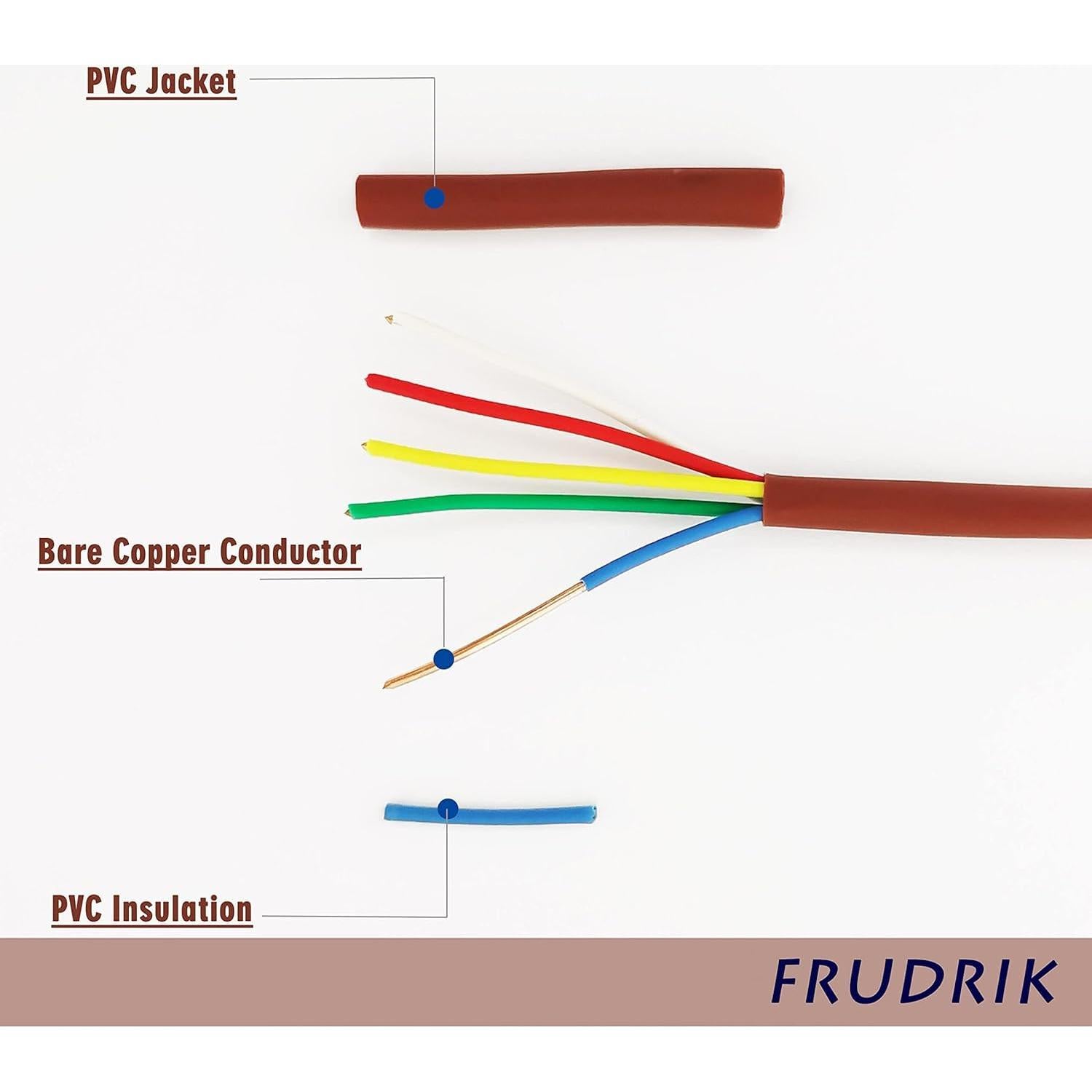 Cable de Termostato FRUDRIK 18 AWG CL2 7.62m Marrón