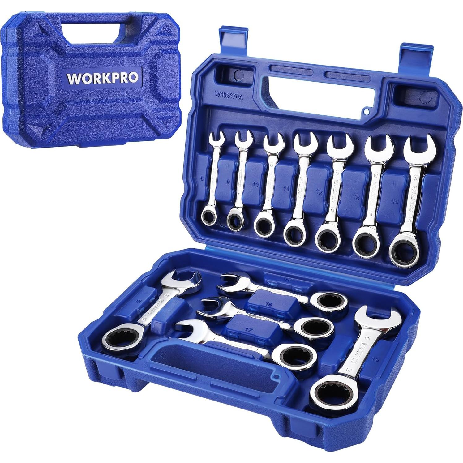 Juego de Llaves de Vaso 12 Piezas WORKPRO 8-19mm Trinquete