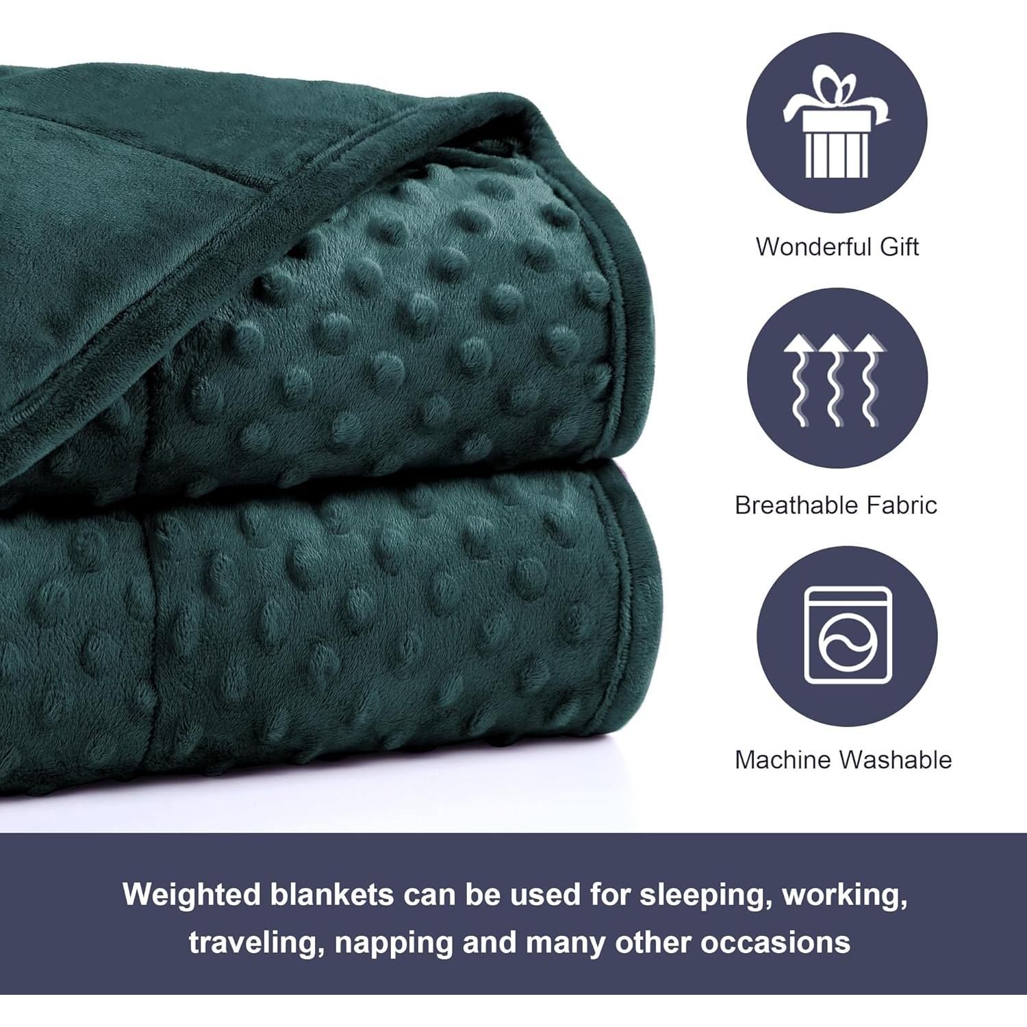 Manta con Peso Alomidds 91x122cm Terciopelo Verde 2.27kg