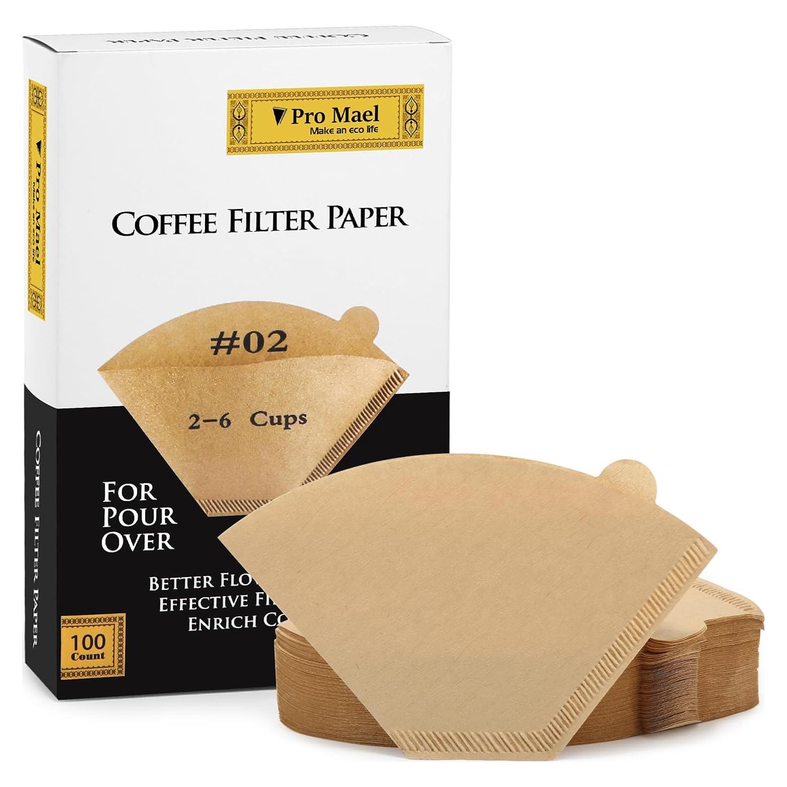 Filtros de café desechables Pro Mael #2 para cafetera de goteo - 100 unidades