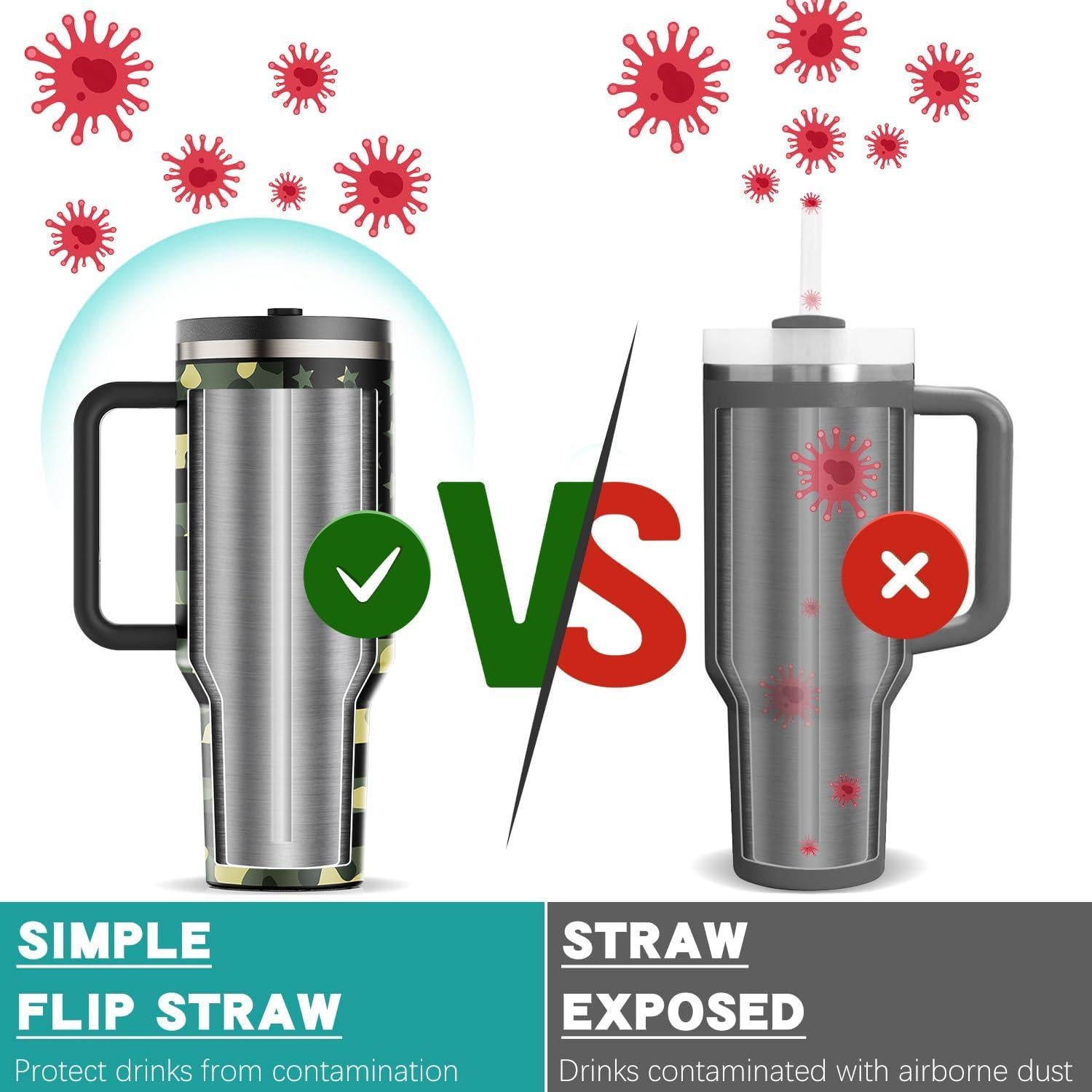 Taza aislada 40 oz Greatyos con popote plegable camuflaje