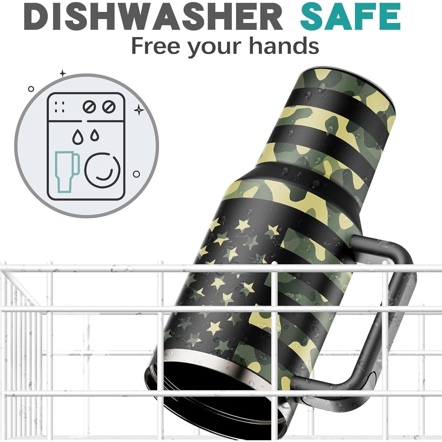 Taza aislada 40 oz Greatyos con popote plegable camuflaje