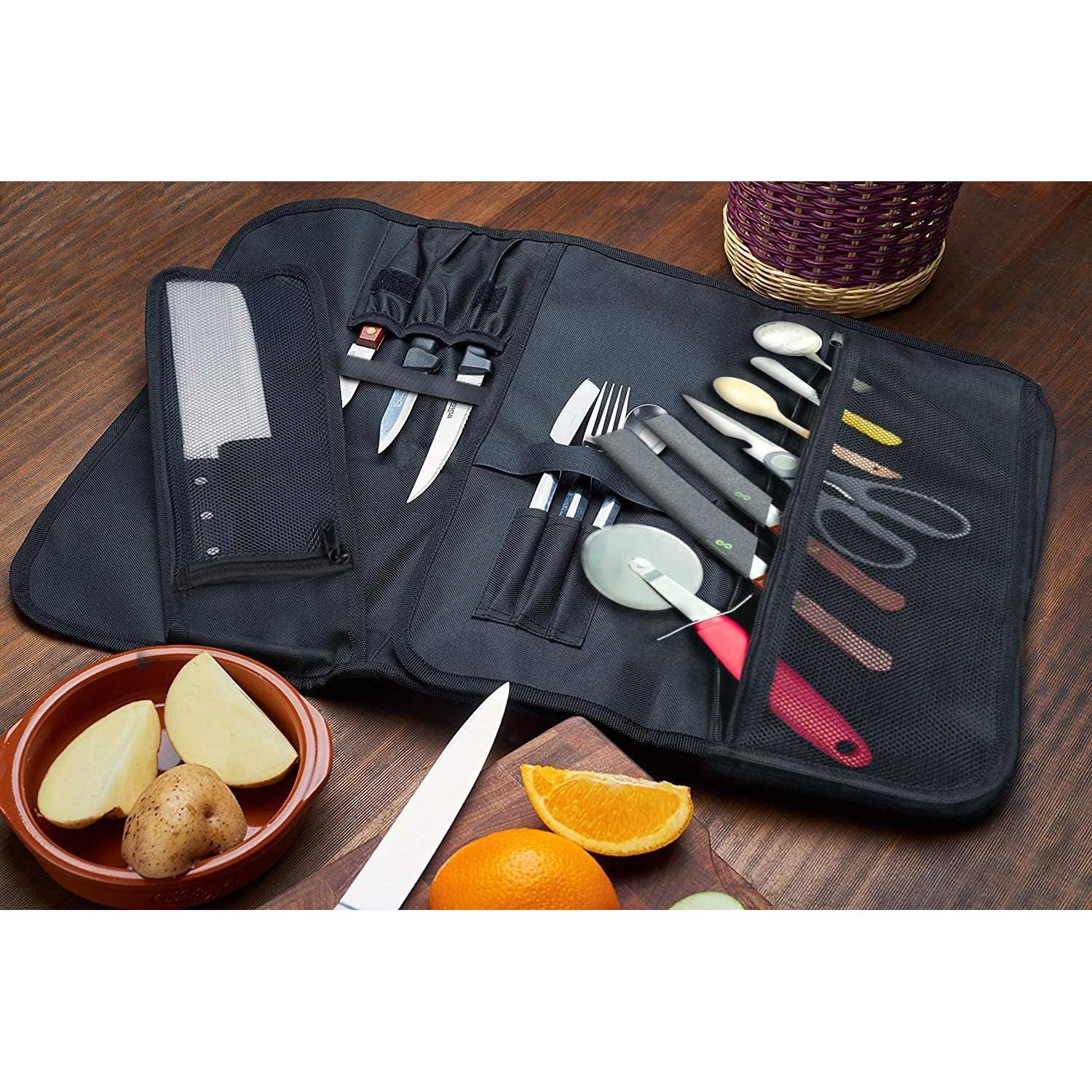 Bolsa de cuchillos para chefs EVERPRIDE negra - Sostiene 10 cuchillos