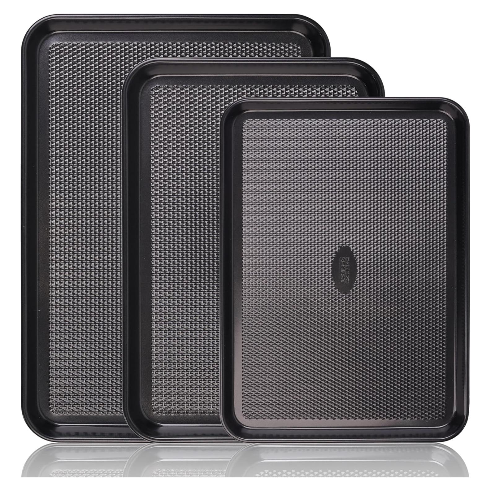 Juego de 3 bandejas para hornear Baker's Secret, acero 0.6mm