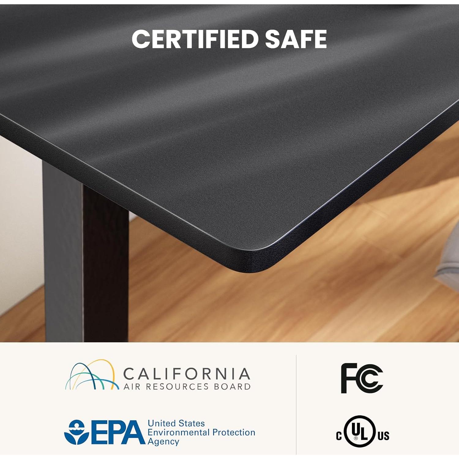 ErGear L Shaped Standing Desk, 63" x 55" Electric Height Adjustable Sit Stand up Desk, Corner Computer Table for Home Office, Interchangeable Installation of Left and Right, Black