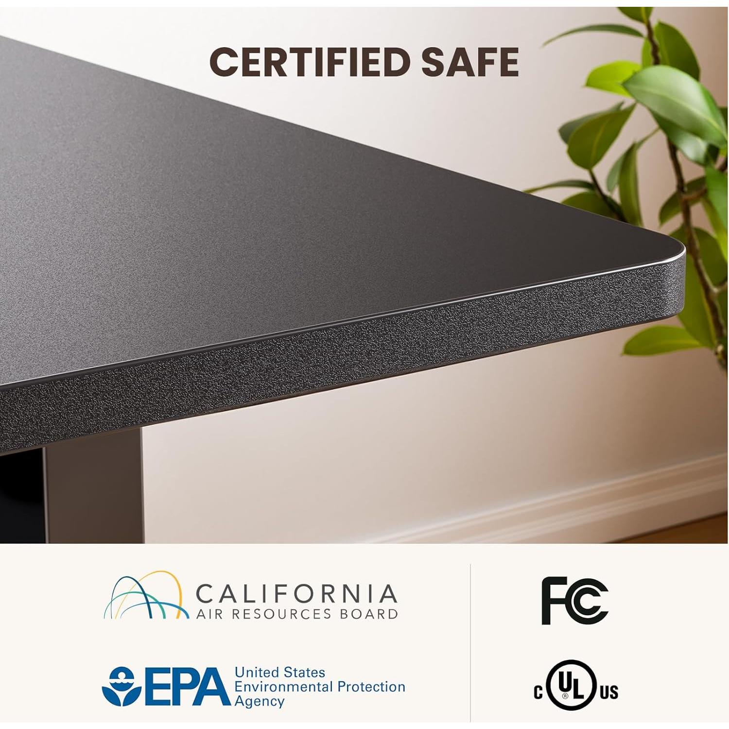 ErGear L Shaped Standing Desk, 63" x 55" Electric Height Adjustable Sit Stand up Desk, Corner Computer Table for Home Office, Interchangeable Installation of Left and Right, Black