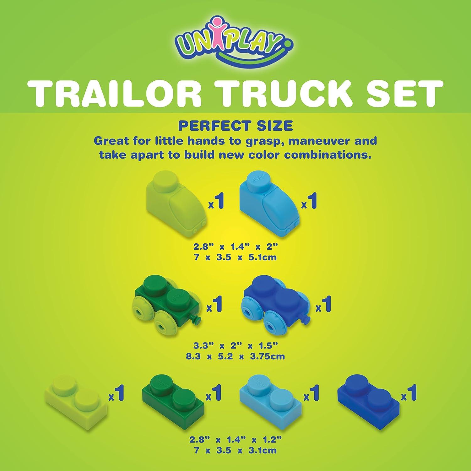 Conjunto de Camión y Remolque UNiPLAY 28 Piezas Juguete Educativo
