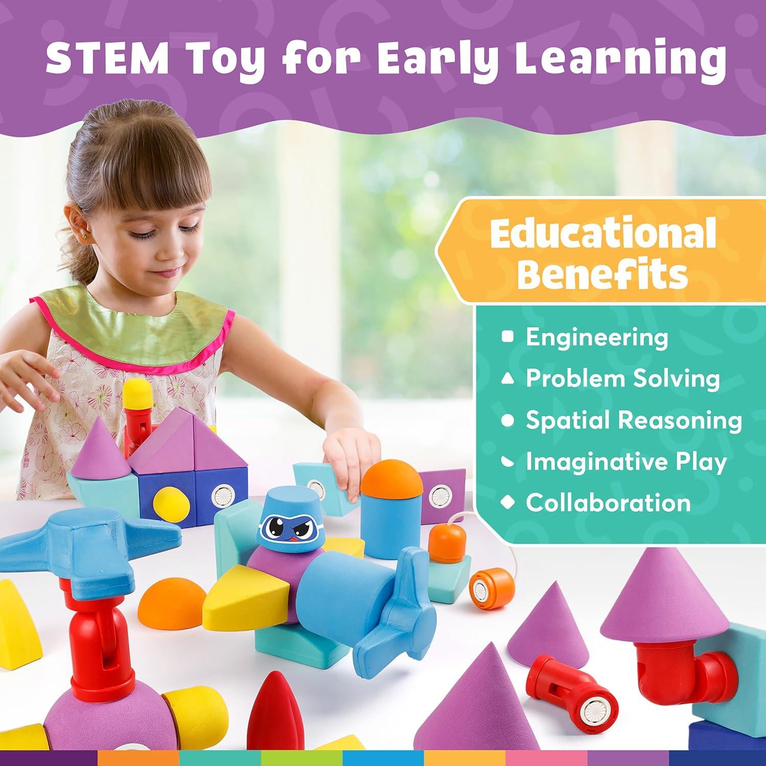 Bloques de Construcción Magnéticos Blockaroo - Set 50 Piezas