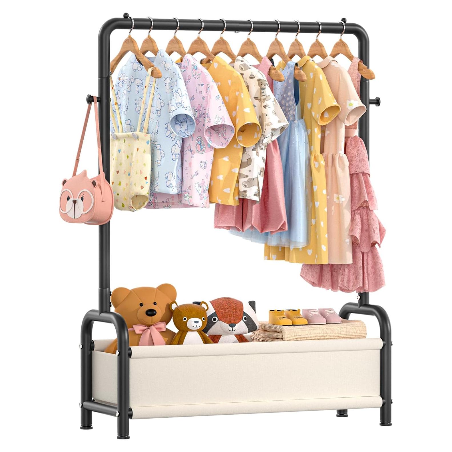 Perchero Infantil ZHKINGGS con Estante Negro 80x30x125 cm