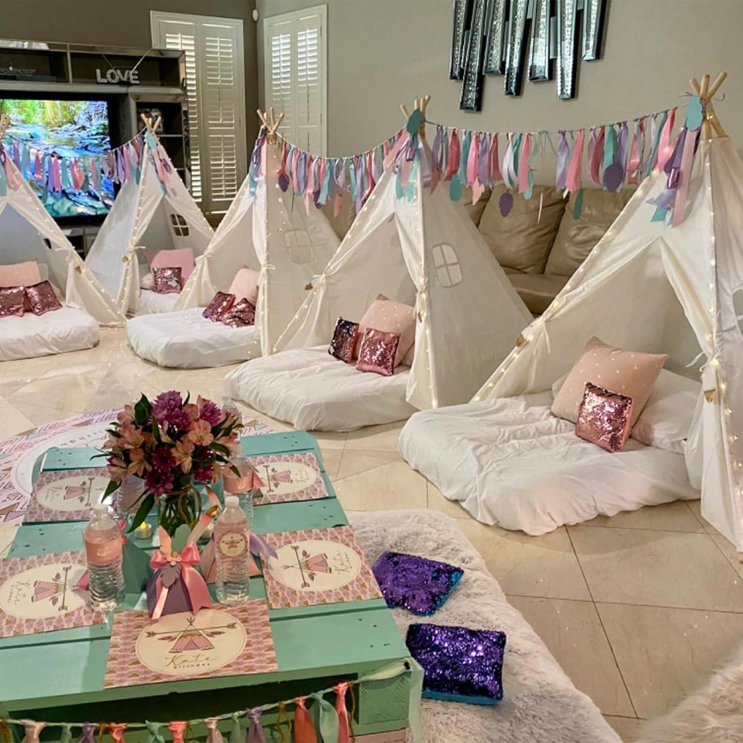 Set 2 Tiendas Teepee Sumbababy con Camas Inflables 120x120 cm