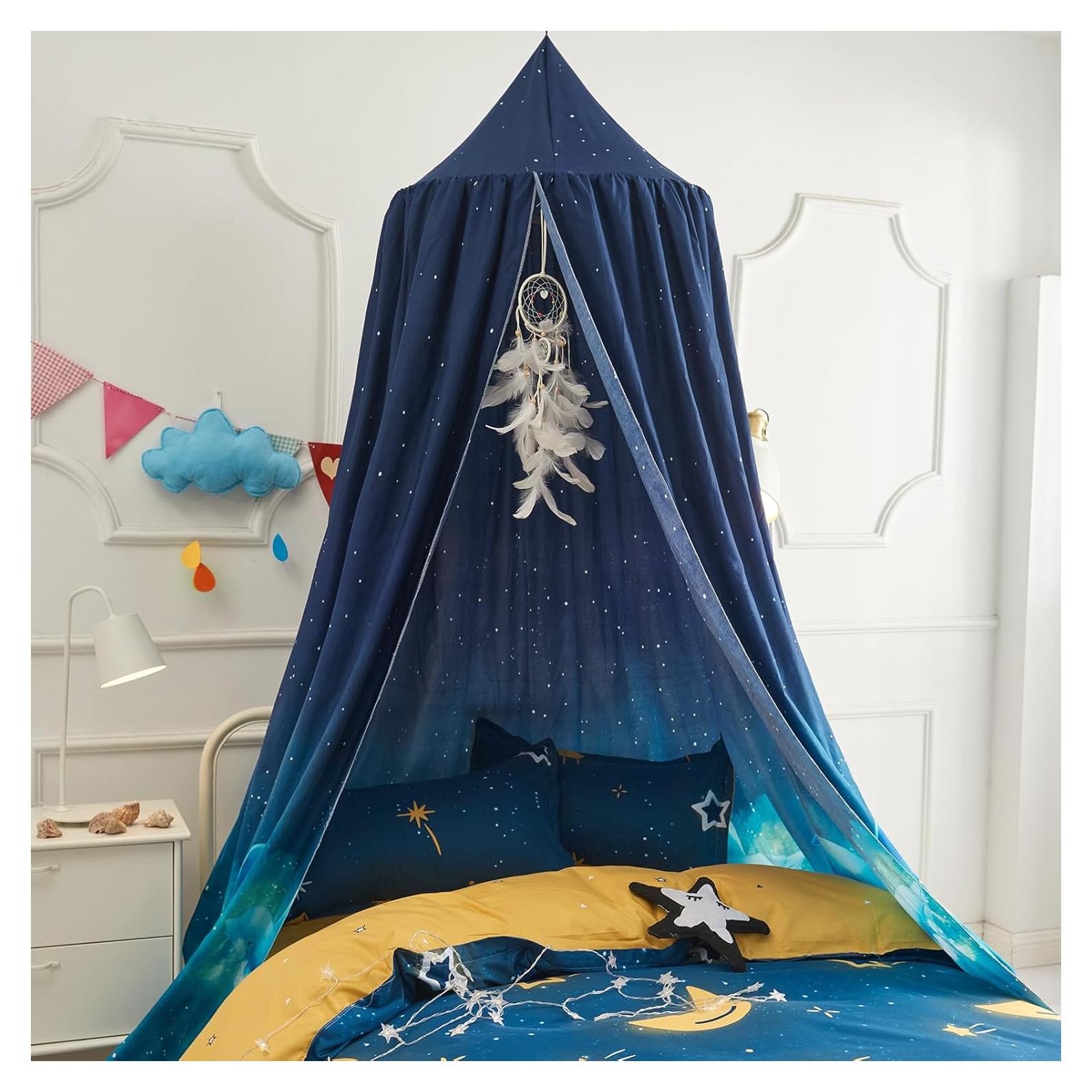 Dosel Colgante para Niños YMLH Cielo Estrellado Azul 270 cm