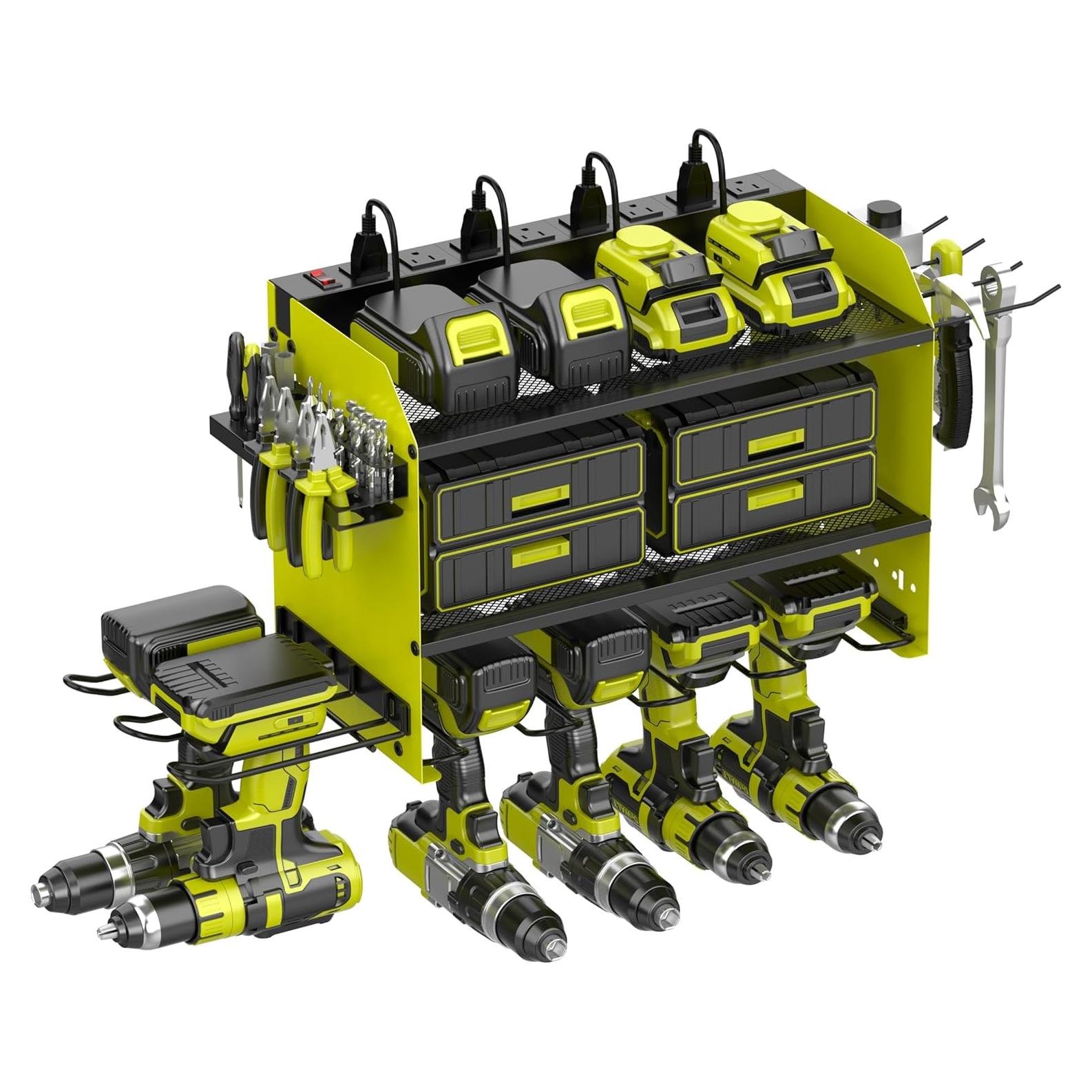 Soporte de Almacenamiento para Taladros Luffioner Verde 3 Capas