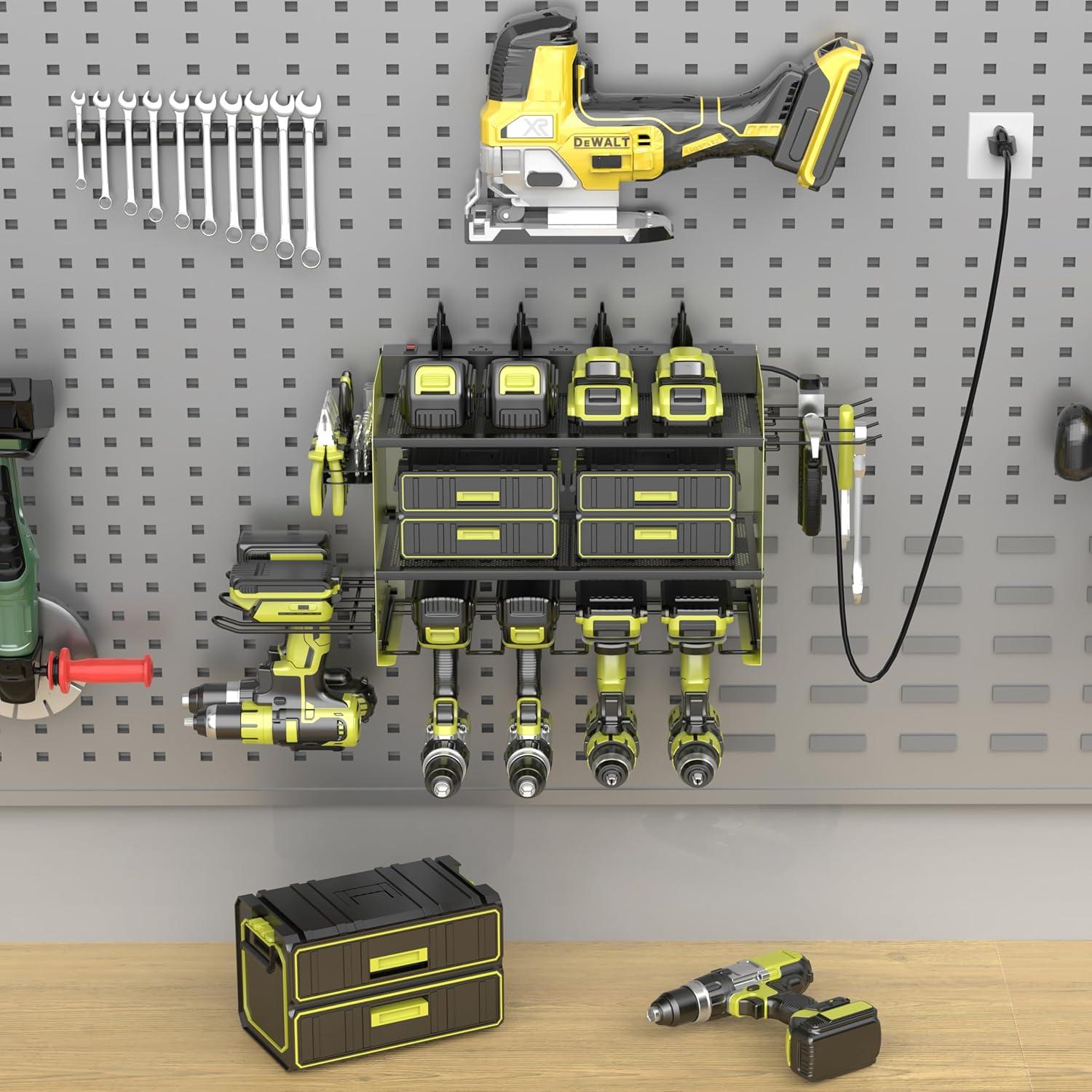 Soporte de Almacenamiento para Taladros Luffioner Verde 3 Capas