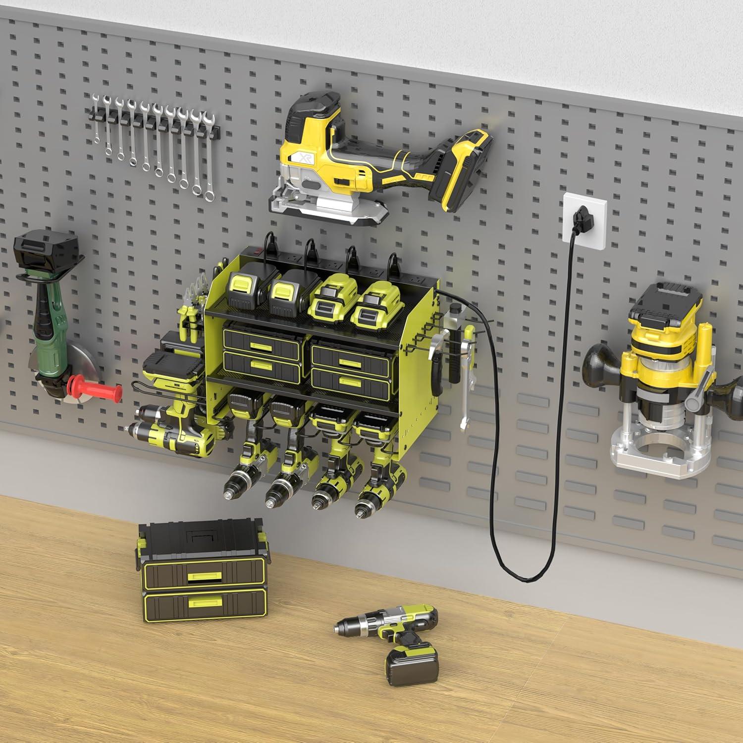 Soporte de Almacenamiento para Taladros Luffioner Verde 3 Capas