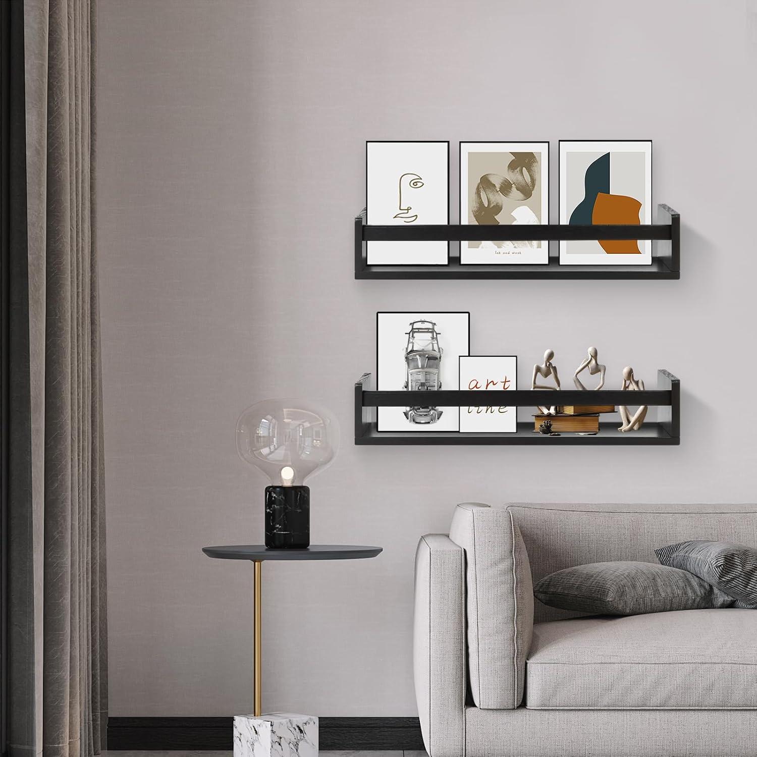 Estantes Flotantes Genéricos para Pared 60 cm Negros - 2 Paquetes