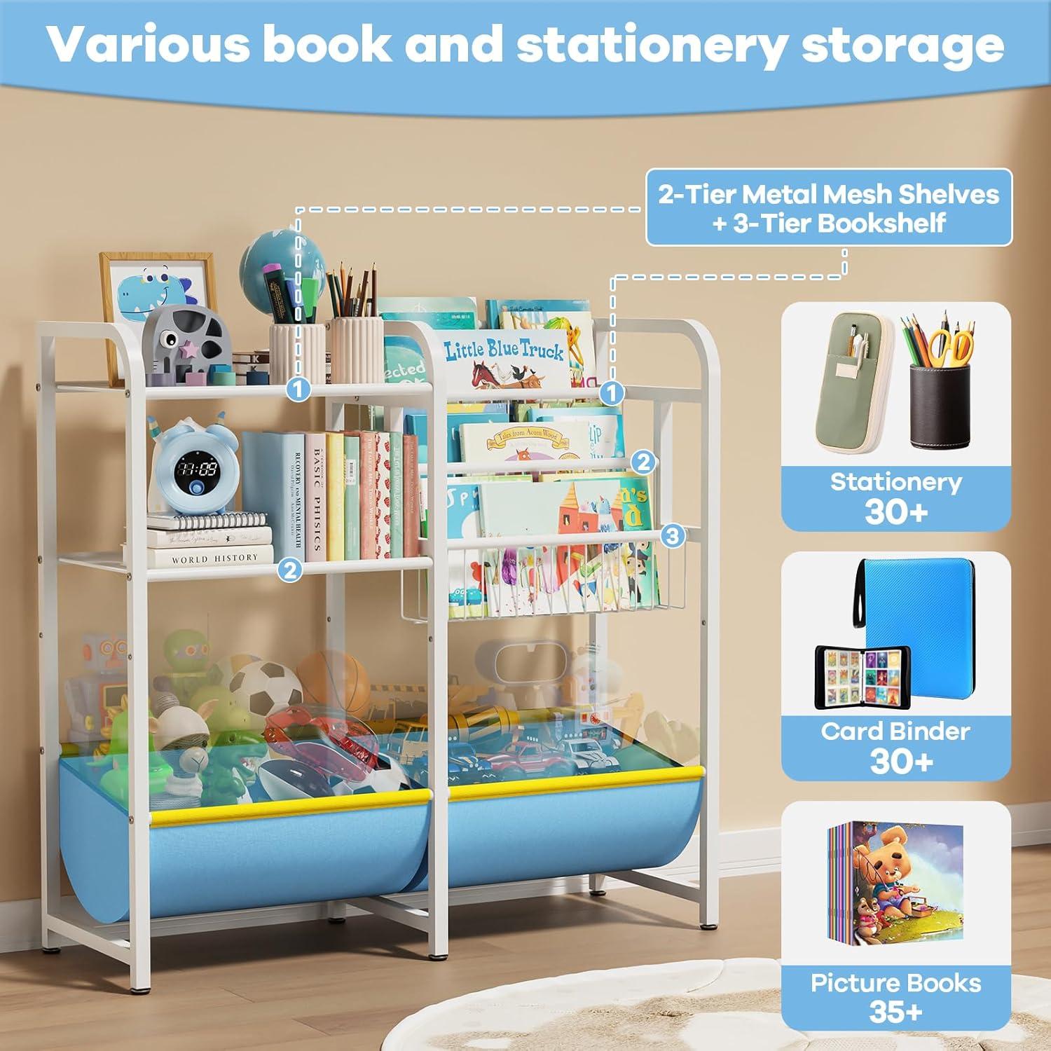 Estantería Montessori GUIBUKEYAN 3 en 1 para Niños Azul