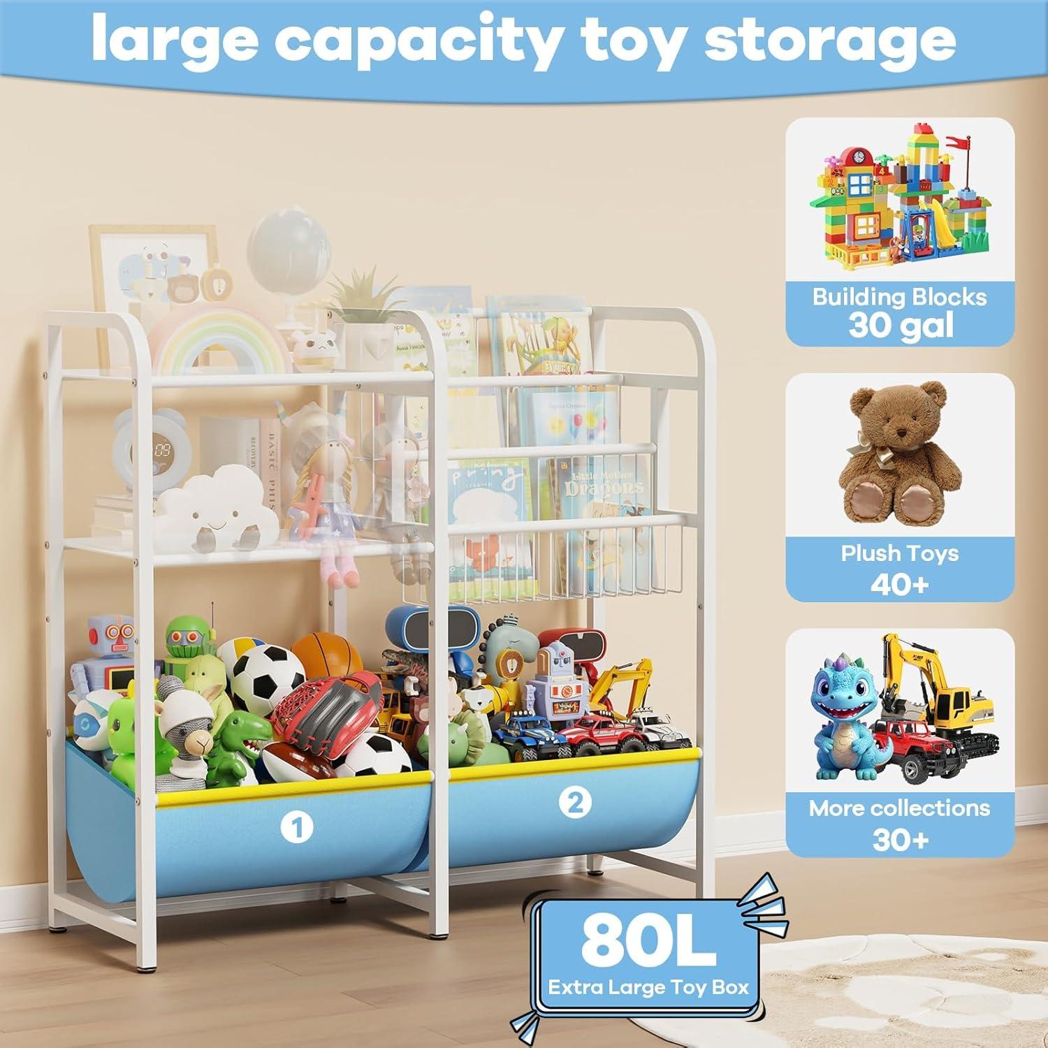 Estantería Montessori GUIBUKEYAN 3 en 1 para Niños Azul