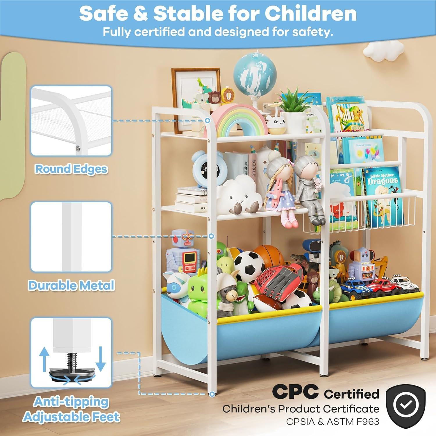 Estantería Montessori GUIBUKEYAN 3 en 1 para Niños Azul