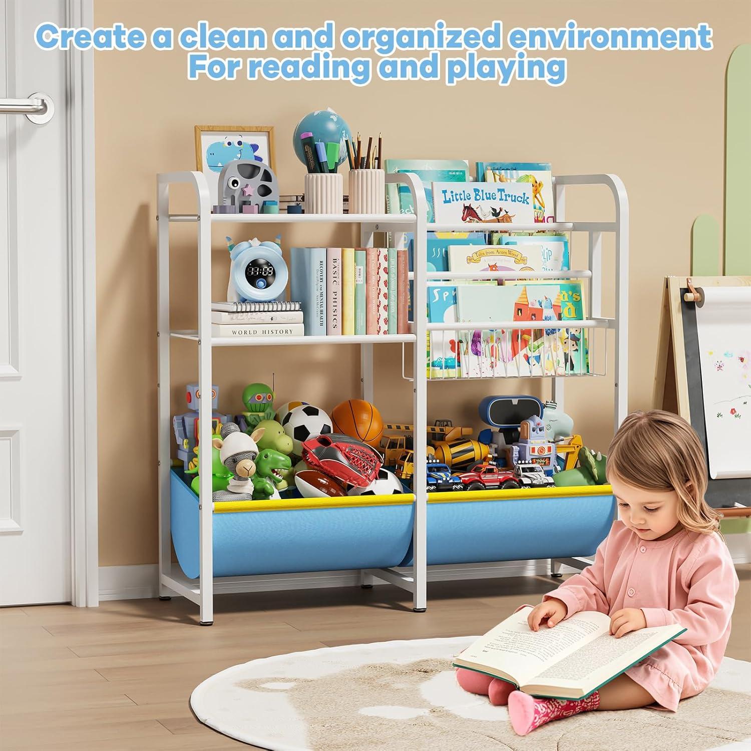 Estantería Montessori GUIBUKEYAN 3 en 1 para Niños Azul