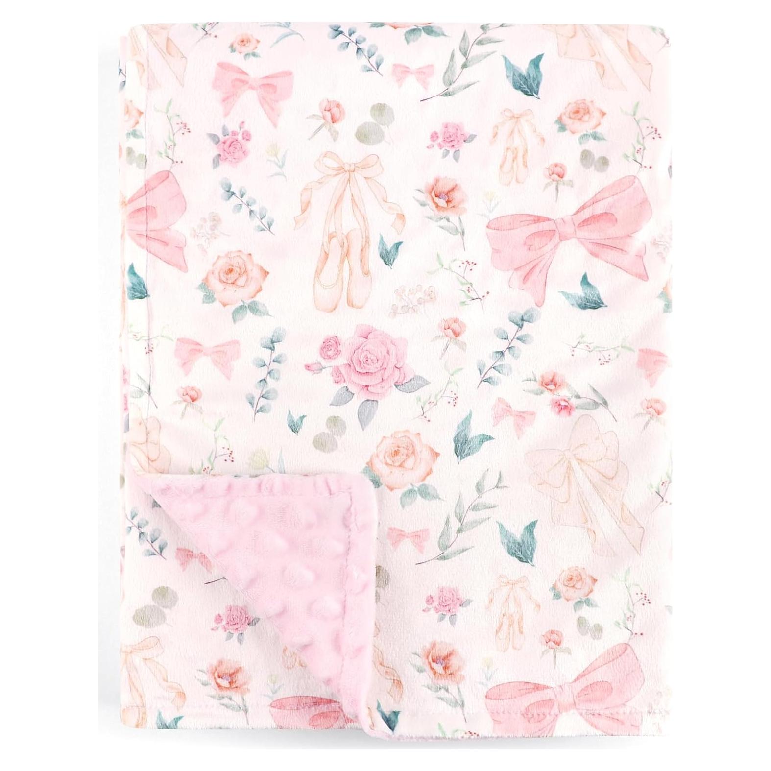 Manta de Recepción para Bebés GFU Floral Rosa 76x102 cm