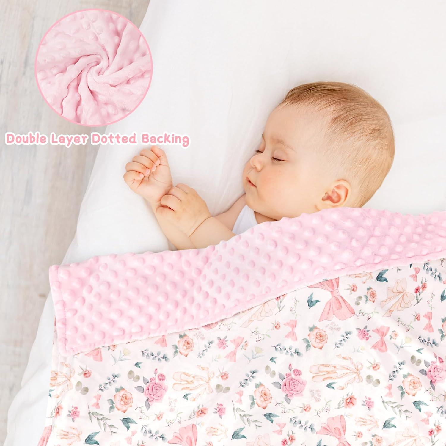 Manta de Recepción para Bebés GFU Floral Rosa 76x102 cm