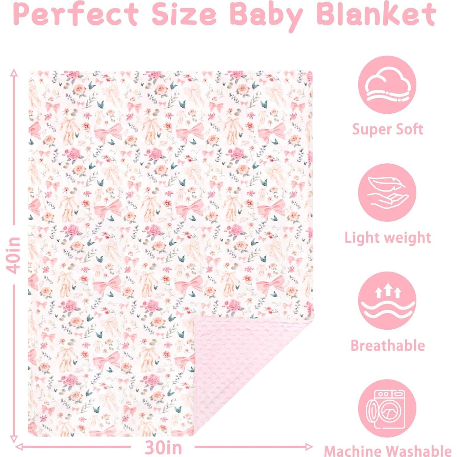 Manta de Recepción para Bebés GFU Floral Rosa 76x102 cm