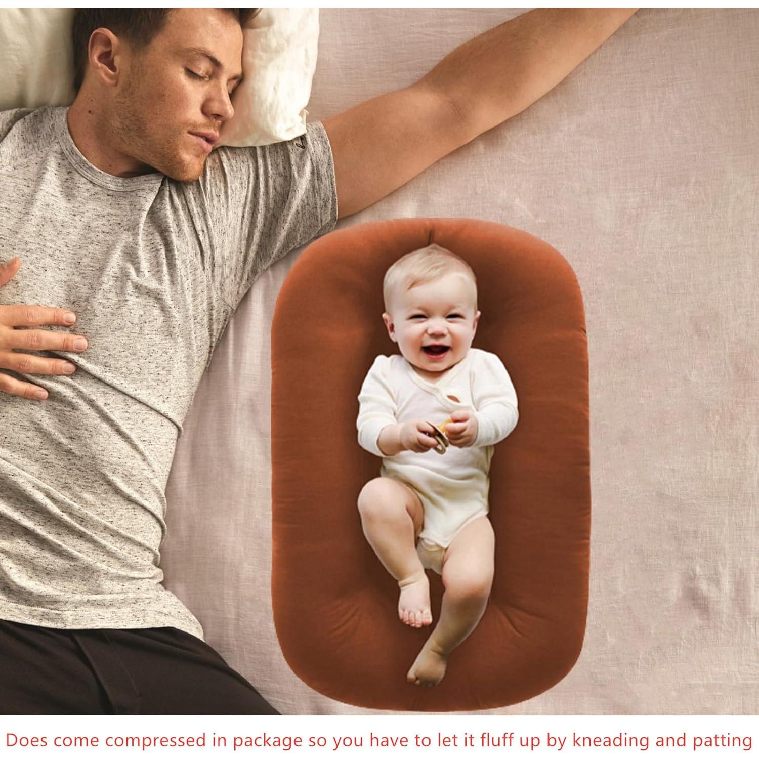 Cojín para Bebés Loevin Café 75x45 cm Lavable Ergonómico