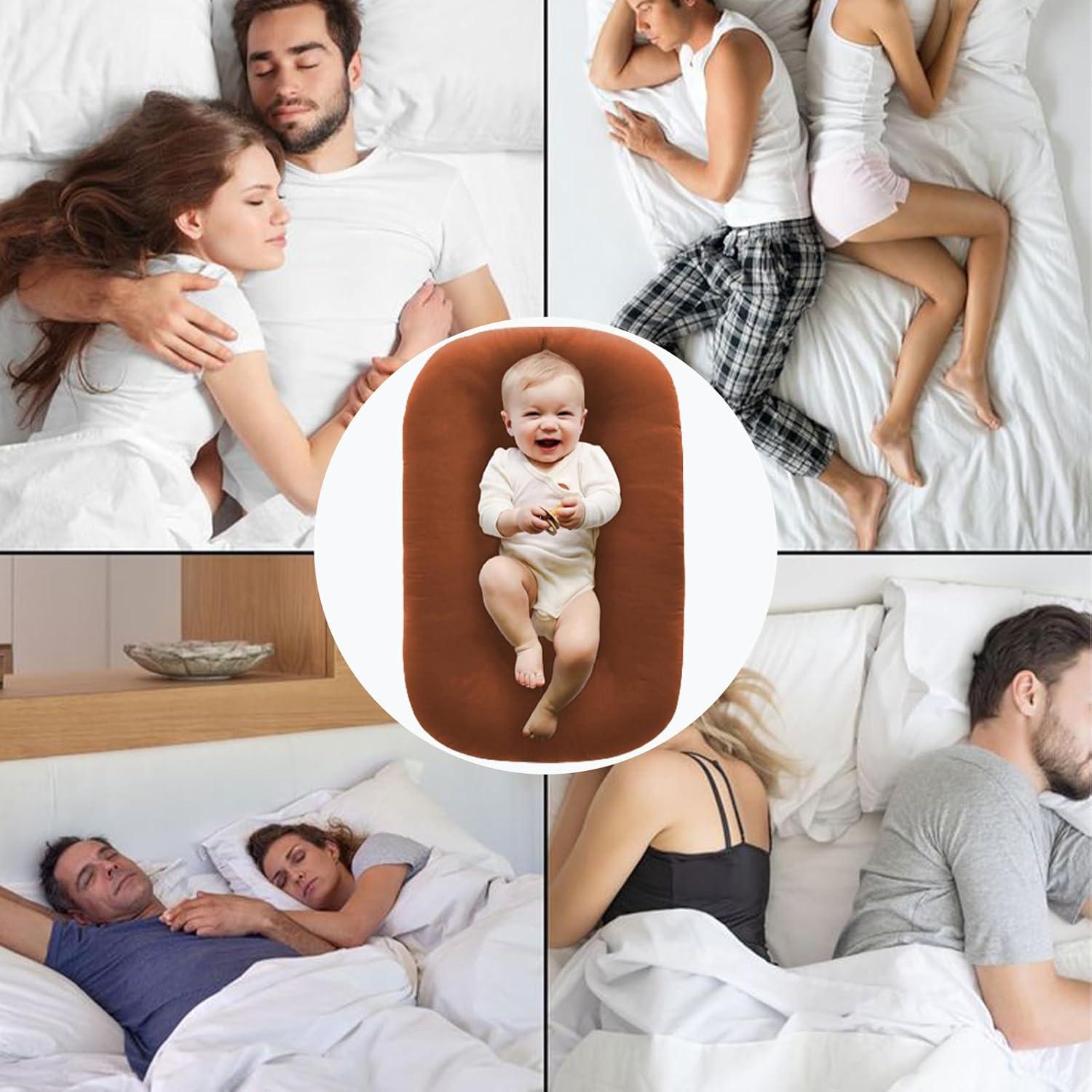 Cojín para Bebés Loevin Café 75x45 cm Lavable Ergonómico