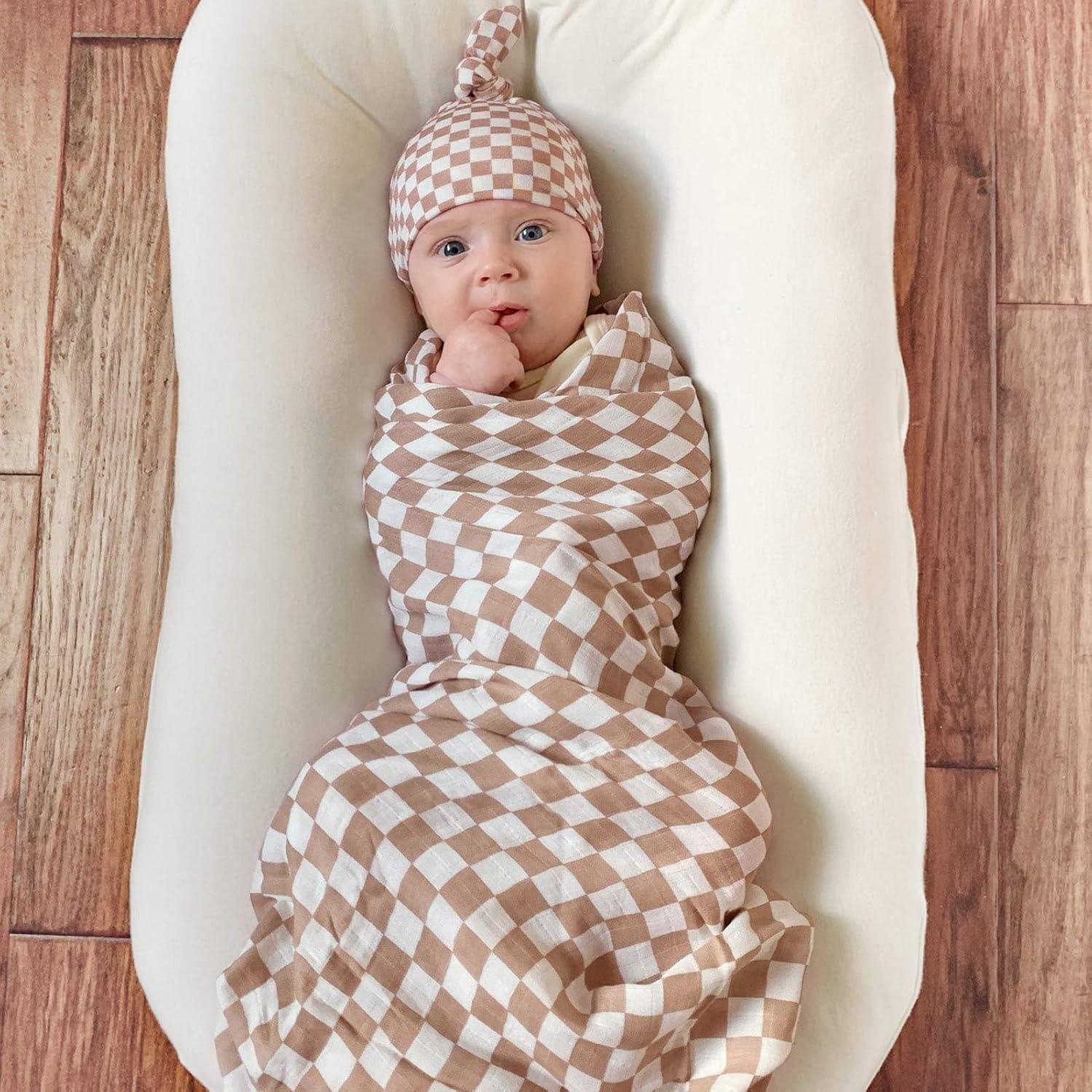 Manta de Muselina LifeTree 120x120 cm Oso y Cuadros Unisex