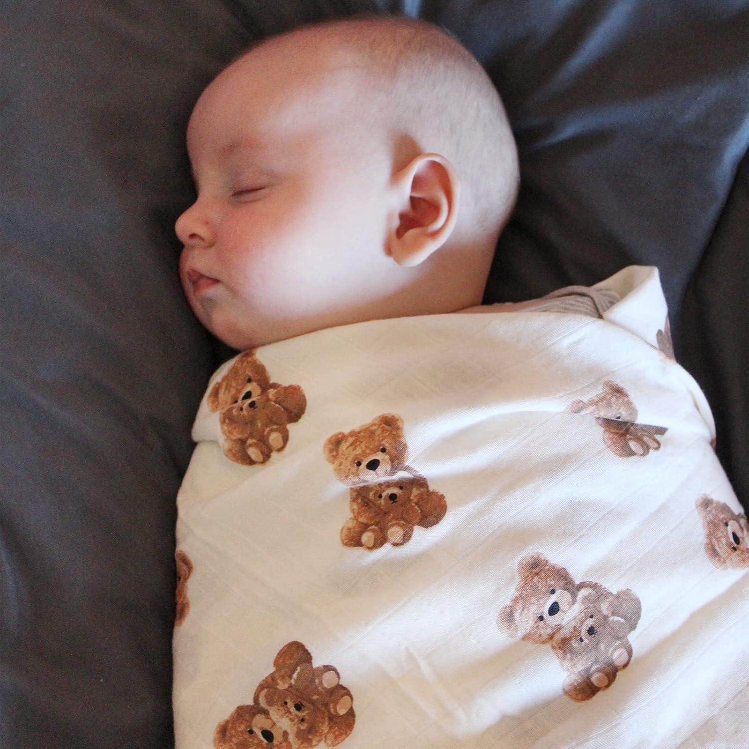 Manta de Muselina LifeTree 120x120 cm Oso y Cuadros Unisex