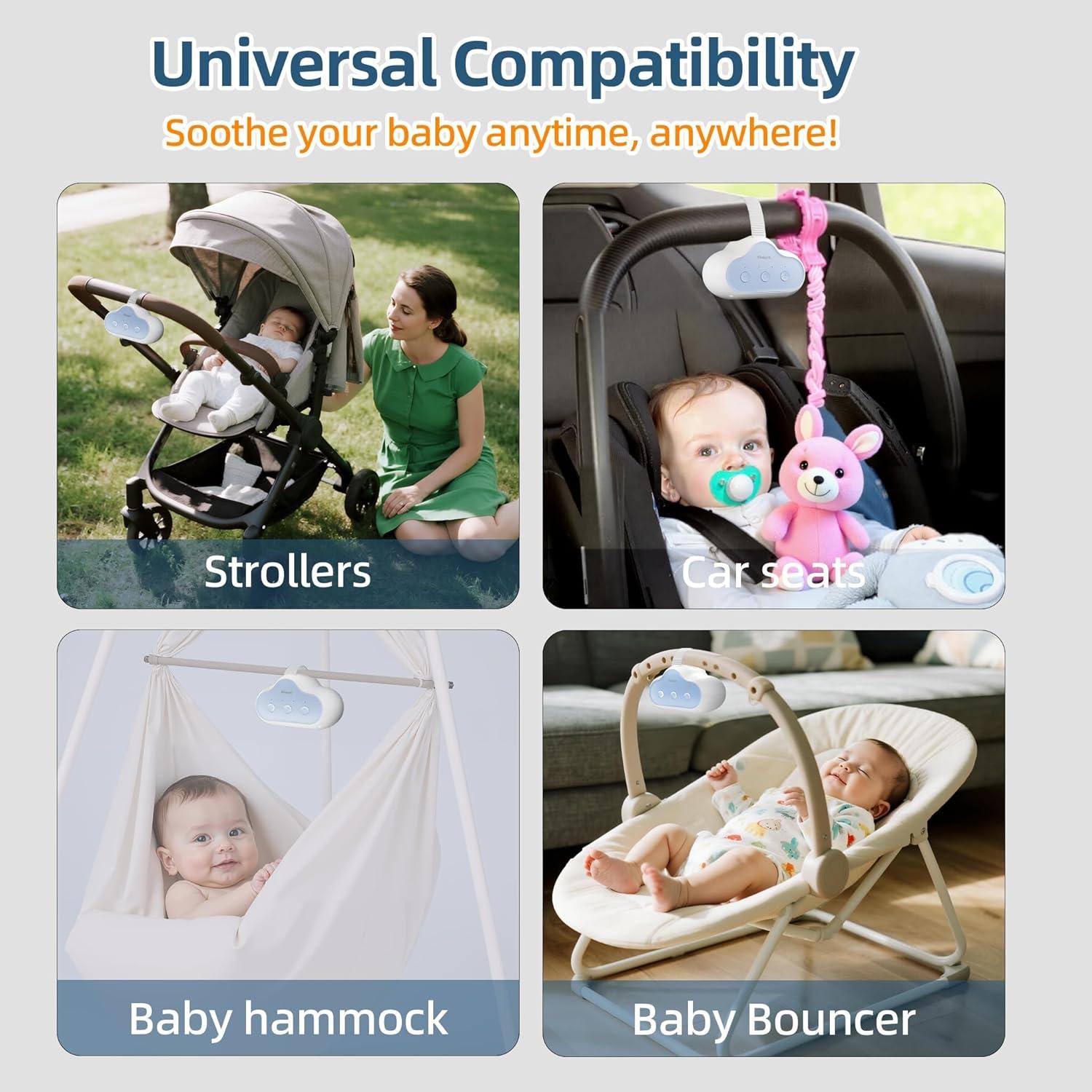 Balanceador Silencioso Universal Pinkart para Cochecito - 3 Velocidades y 4 Temporizadores