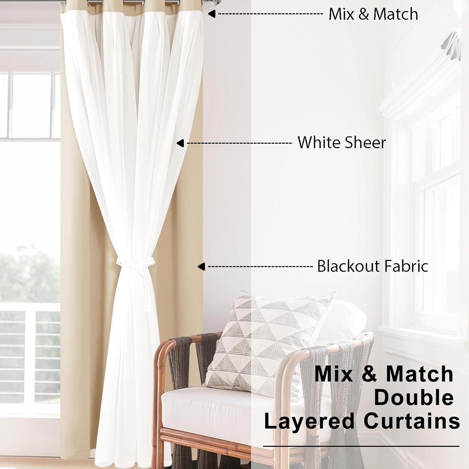 Cortinas Blackout Hiasan 2 Paneles 96.5x213.4 cm Beige