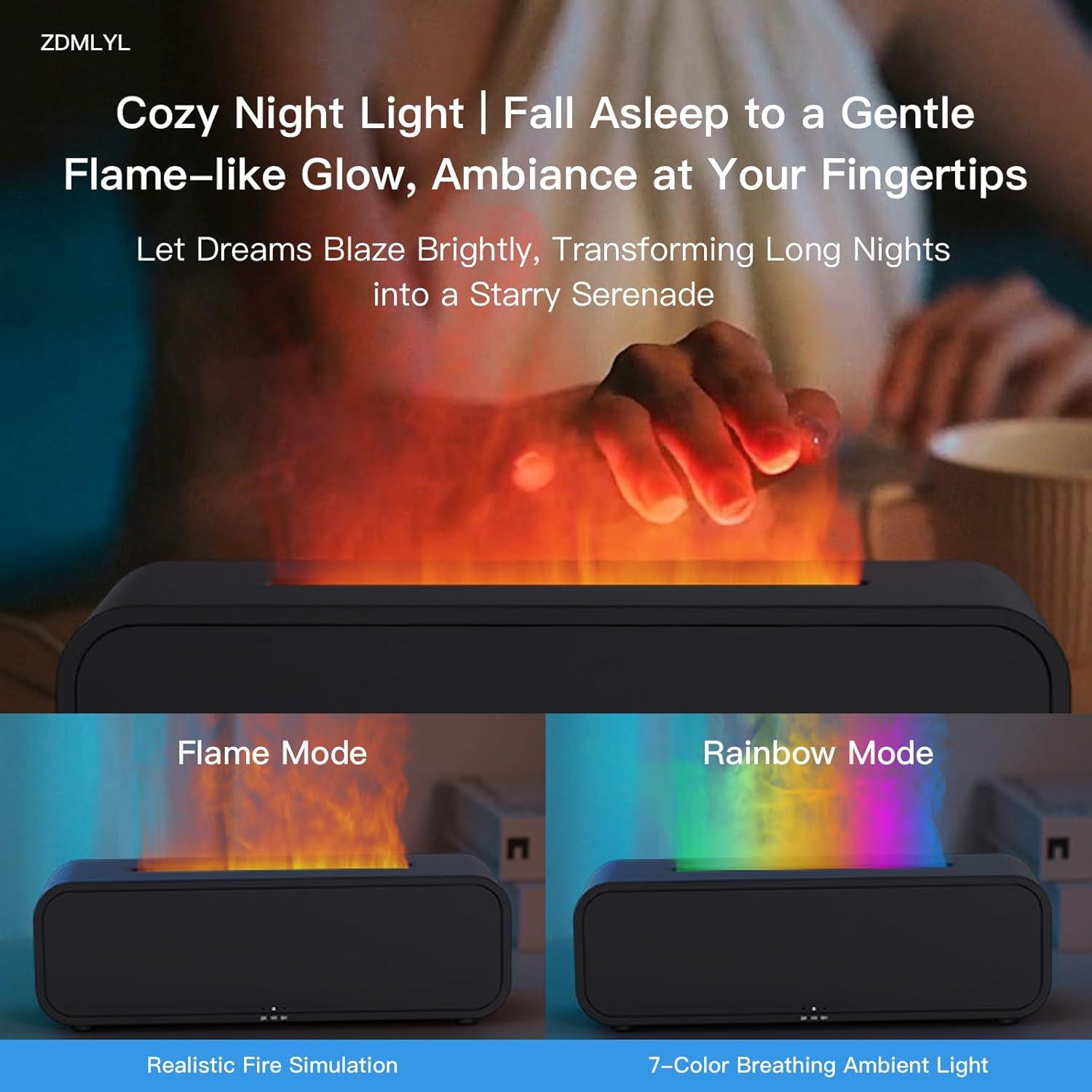 Difusor de Aromaterapia Genérico 250ml con Llama Sonido Negro