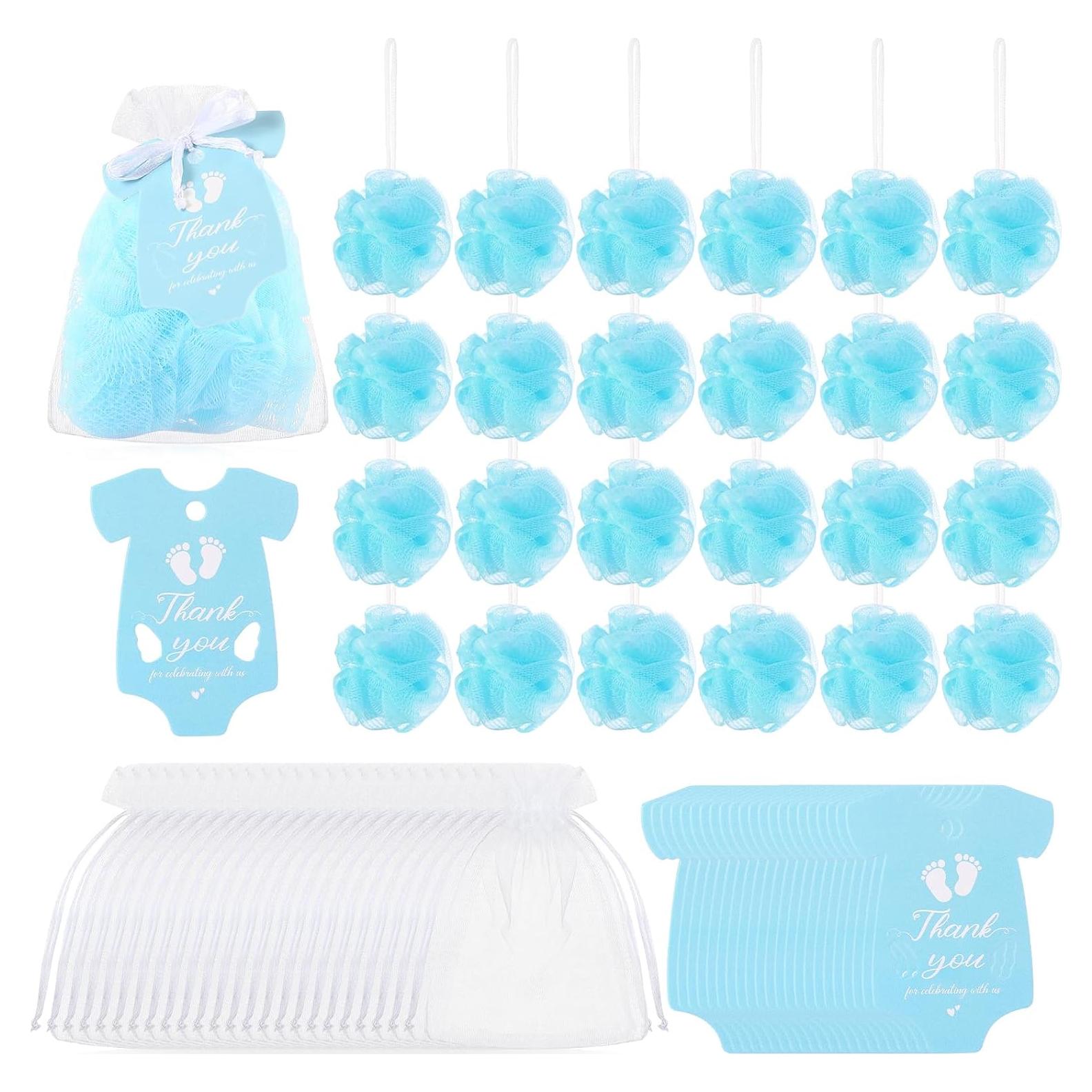 24 Recuerdos Baby Shower Funnymoom Esponjas Ducha Azules