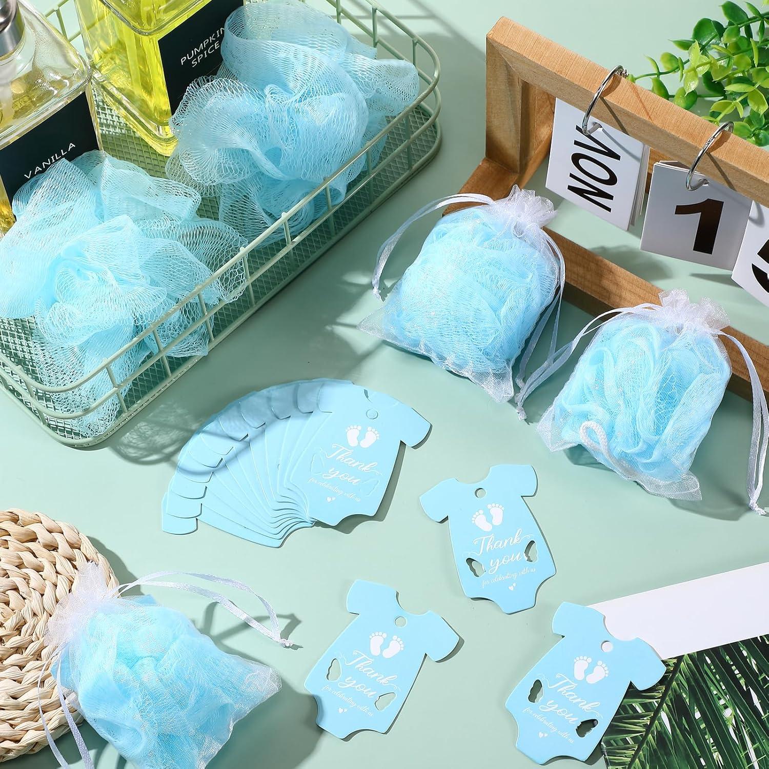 24 Recuerdos Baby Shower Funnymoom Esponjas Ducha Azules