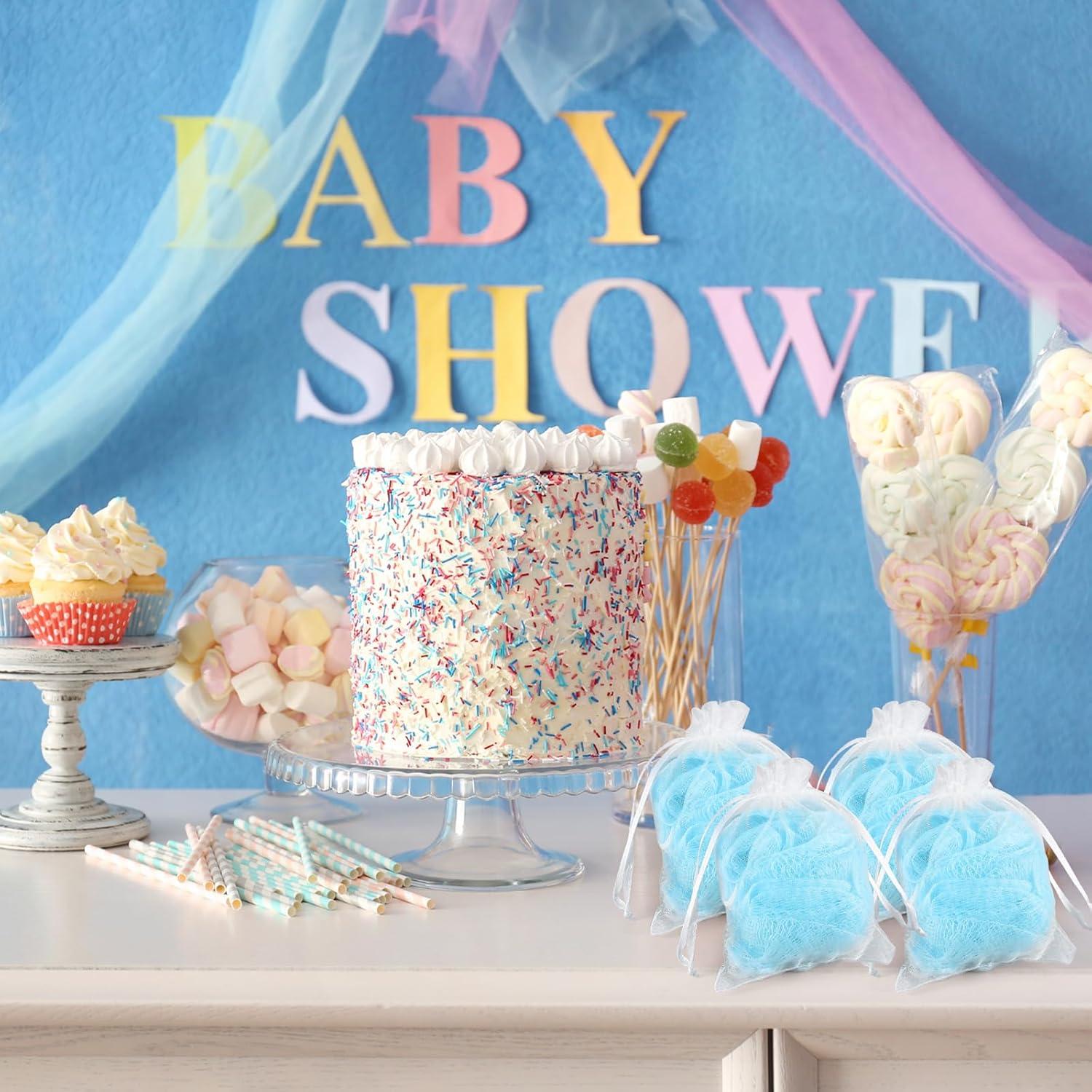 24 Recuerdos Baby Shower Funnymoom Esponjas Ducha Azules