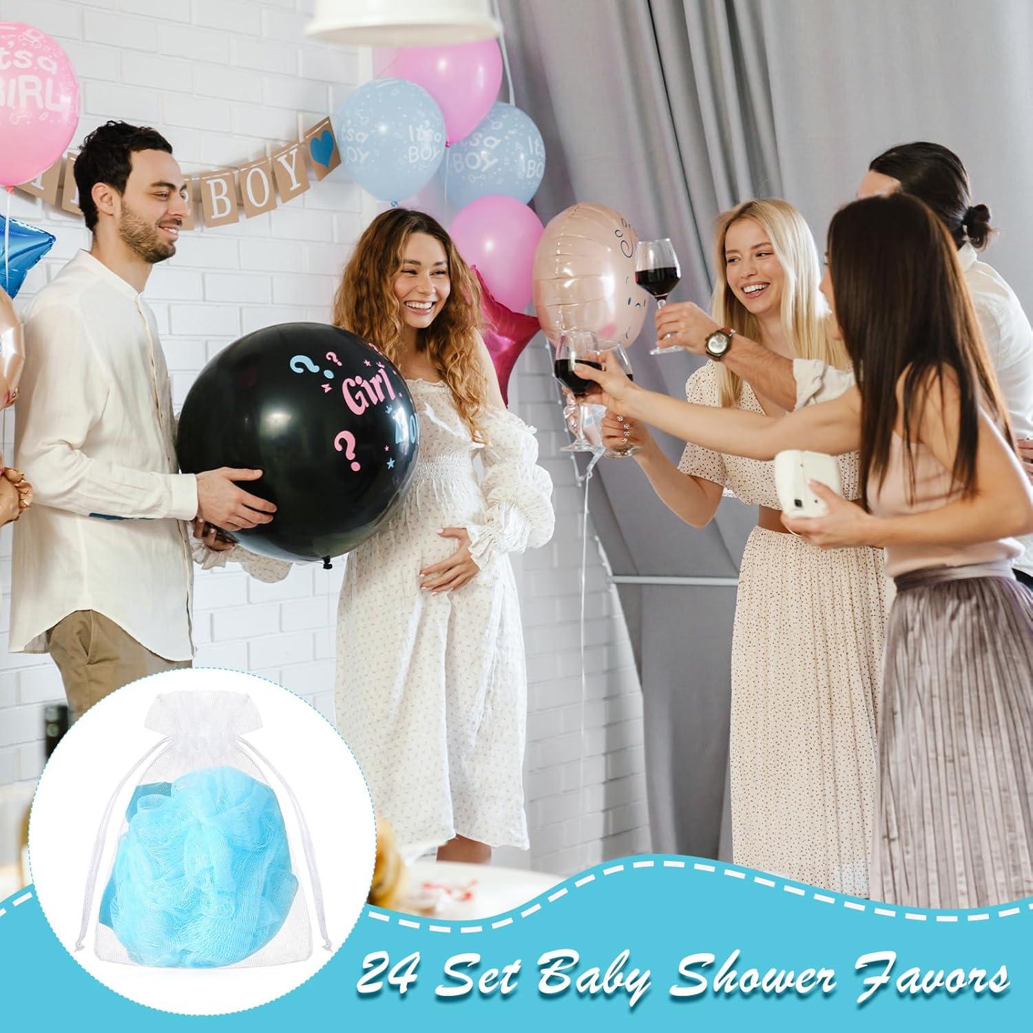 24 Recuerdos Baby Shower Funnymoom Esponjas Ducha Azules