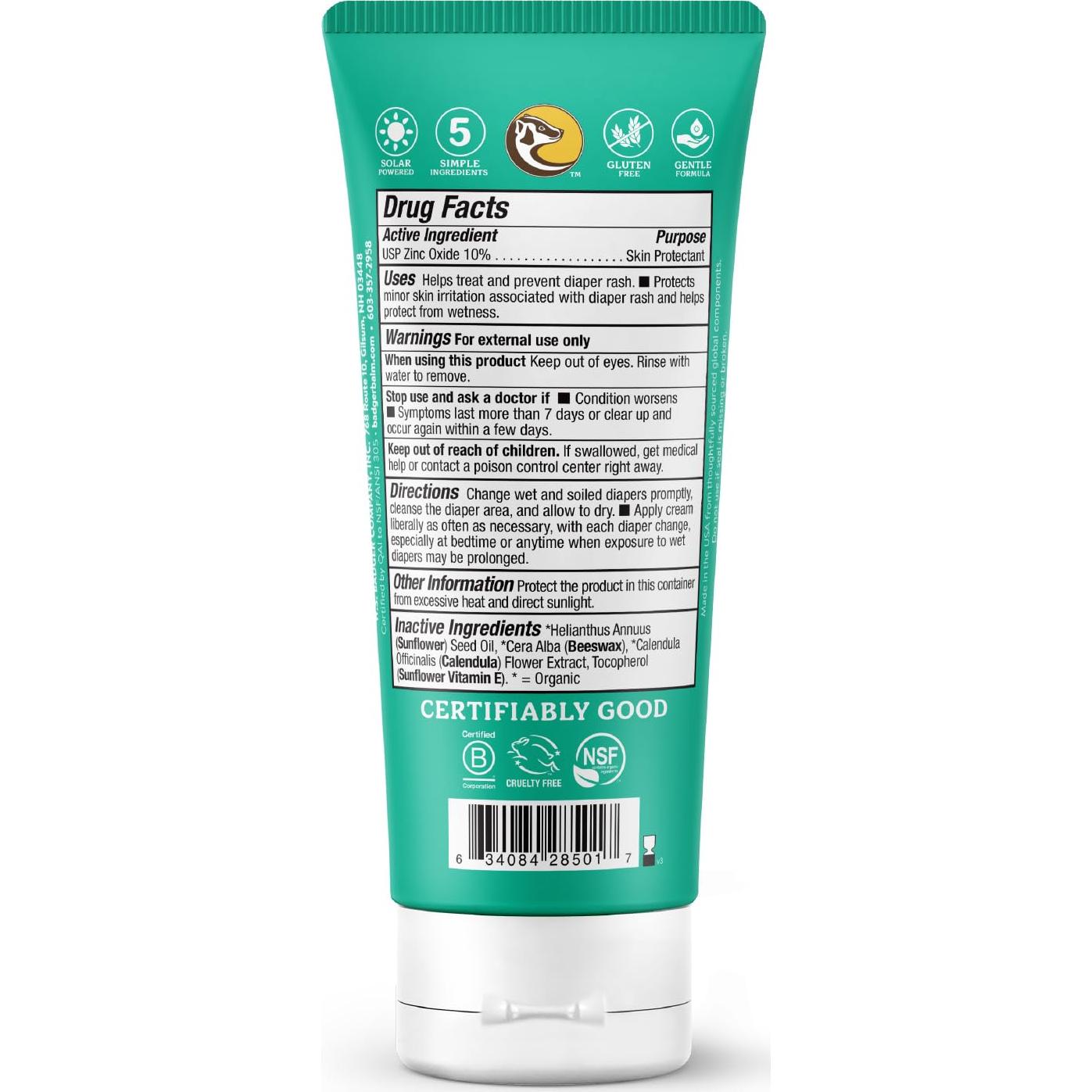 Crema para Pañales Badger 85.5 ml - Orgánica y Hipoalergénica