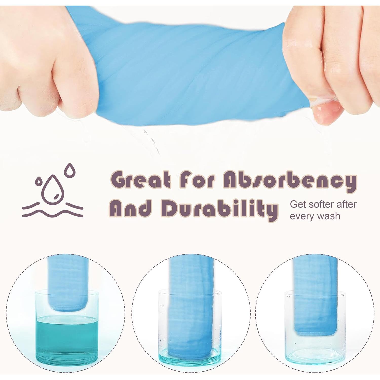 Paños de Eructo de Muselina 100% Algodón Ease Cubs Aqua 12 Pzas