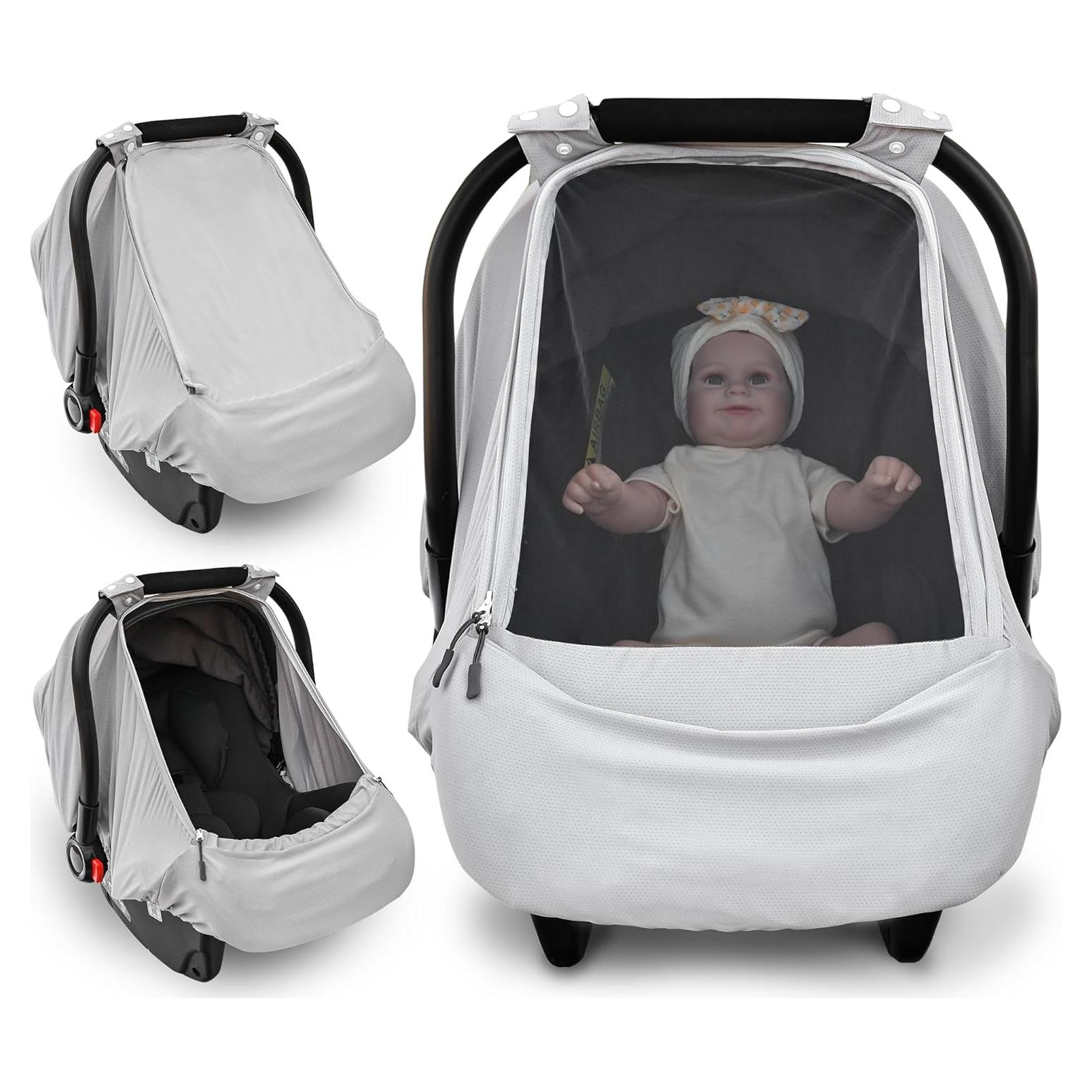 Cubierta de Asiento de Coche para Bebé Gris - Protección Solar