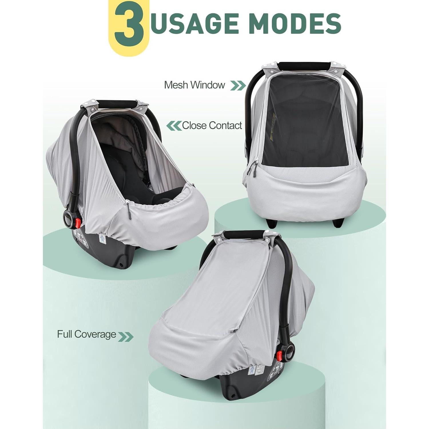 Cubierta de Asiento de Coche para Bebé Gris - Protección Solar