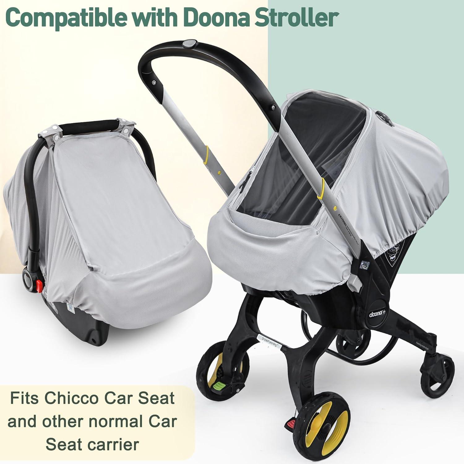 Cubierta de Asiento de Coche para Bebé Gris - Protección Solar