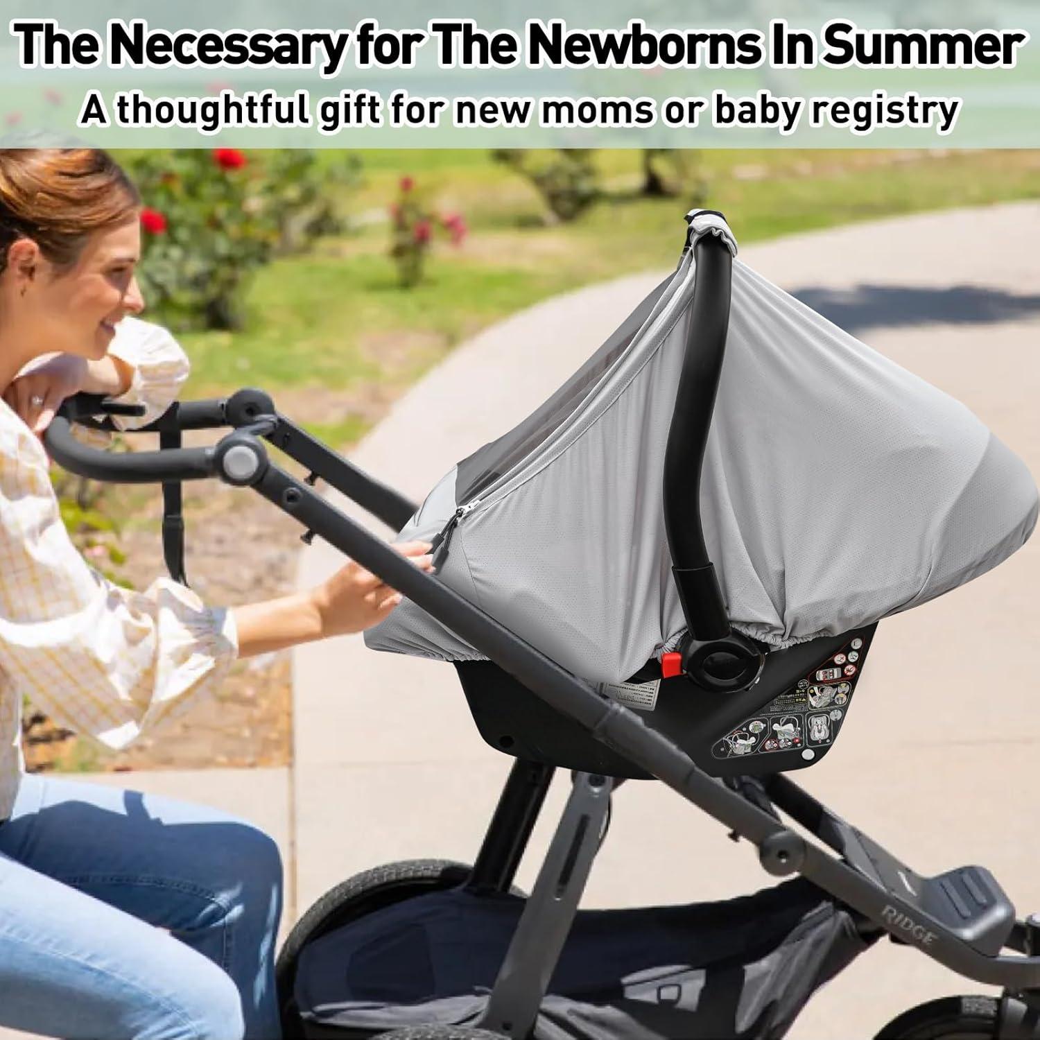 Cubierta de Asiento de Coche para Bebé Gris - Protección Solar