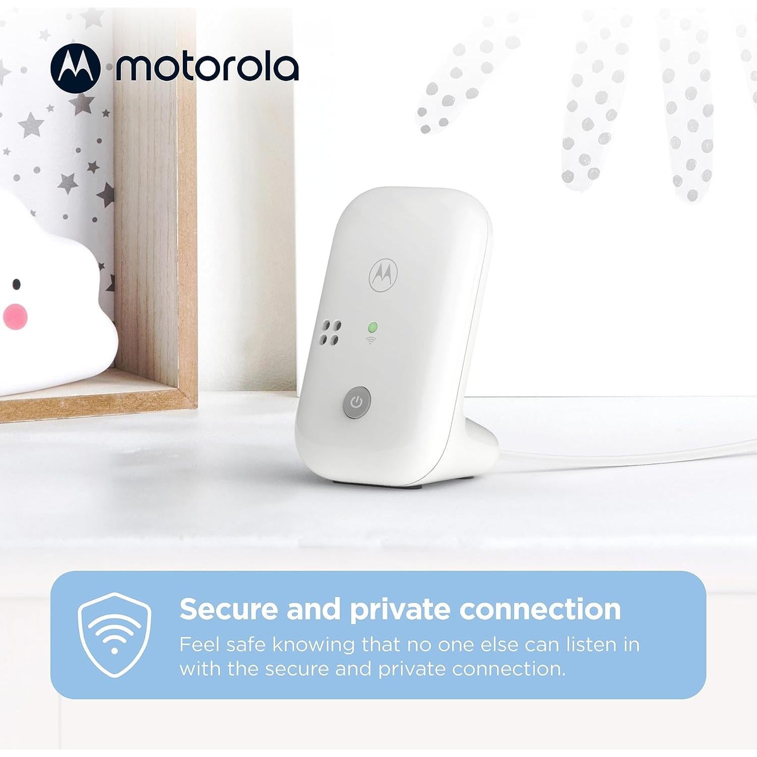 Motorola Nursery PIP10 Audio-Only Baby Monitor, 1000ft Range, Sensitive Mic, Alert Light, Portable Parent Unit (Outlet or AAA Battery Not Included)