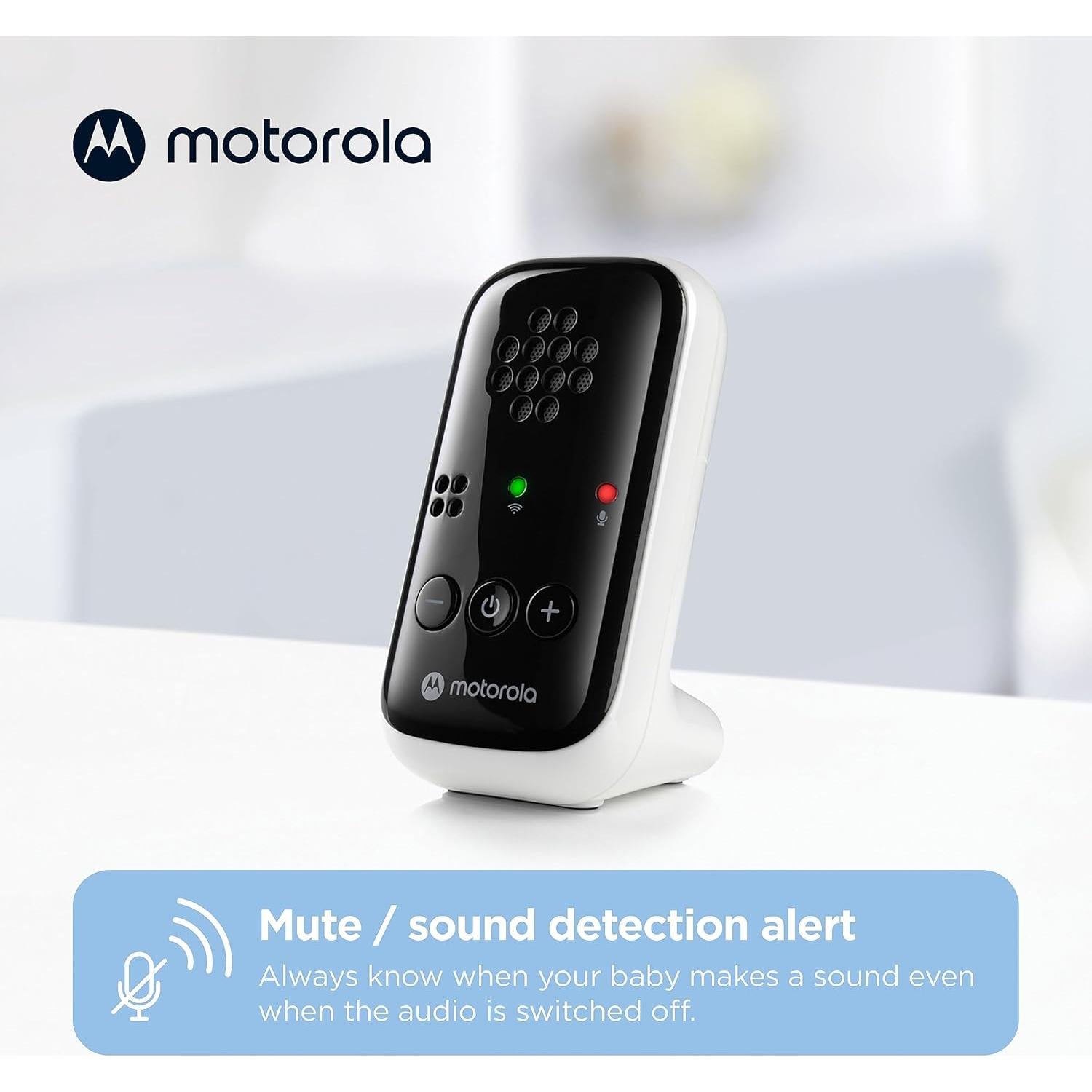 Motorola Nursery PIP10 Audio-Only Baby Monitor, 1000ft Range, Sensitive Mic, Alert Light, Portable Parent Unit (Outlet or AAA Battery Not Included)