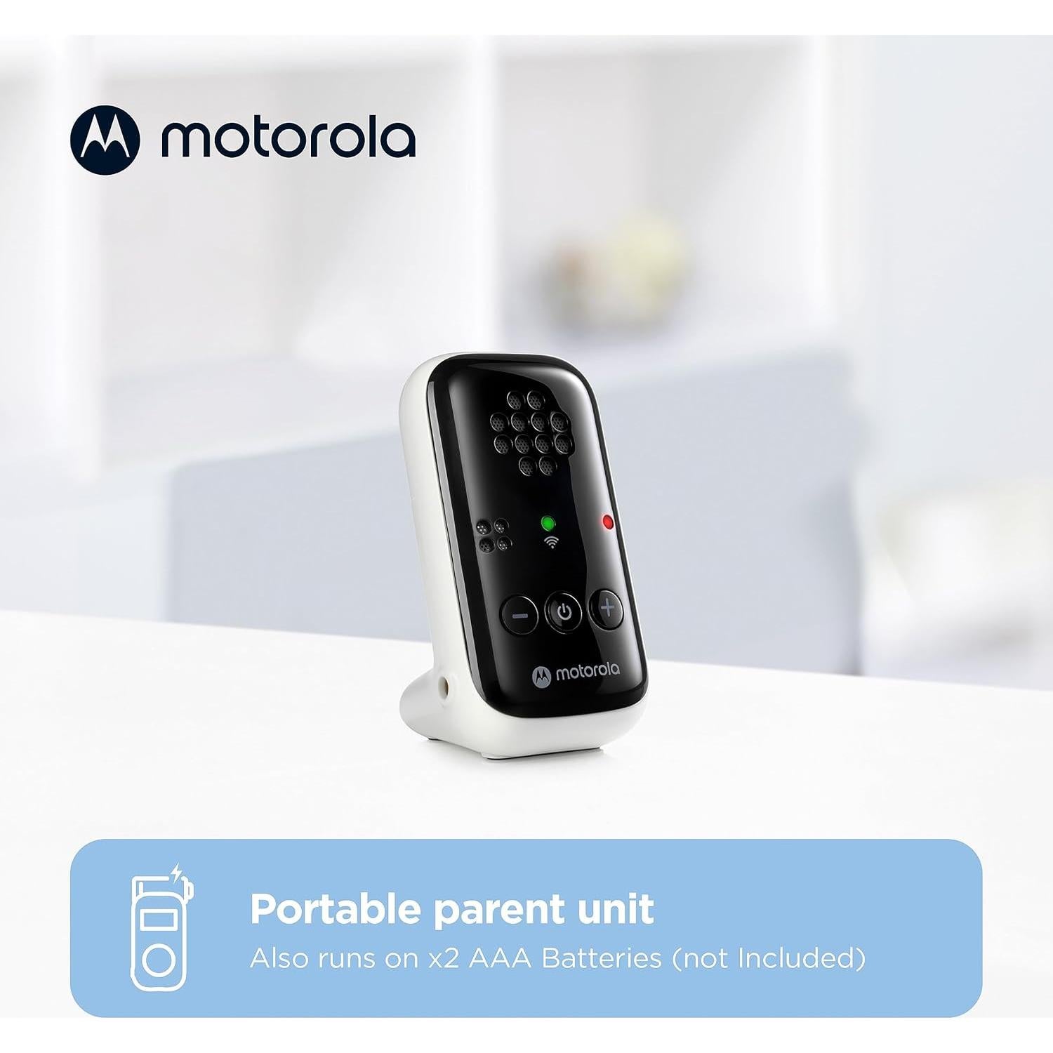 Motorola Nursery PIP10 Audio-Only Baby Monitor, 1000ft Range, Sensitive Mic, Alert Light, Portable Parent Unit (Outlet or AAA Battery Not Included)